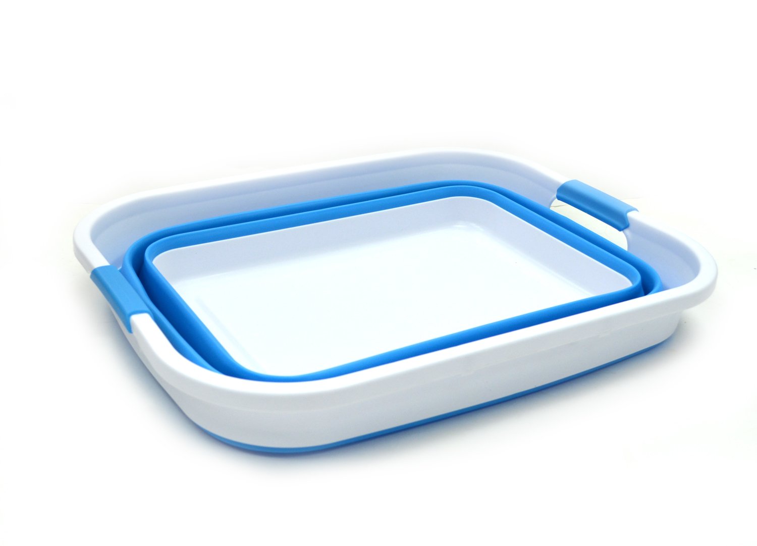 Sammart Set Of 2-41L(108 Gallon) Collapsible Plastic Laundry Basket-Pop Up Storage Container-Portable Washing Tub-Space Saving H
