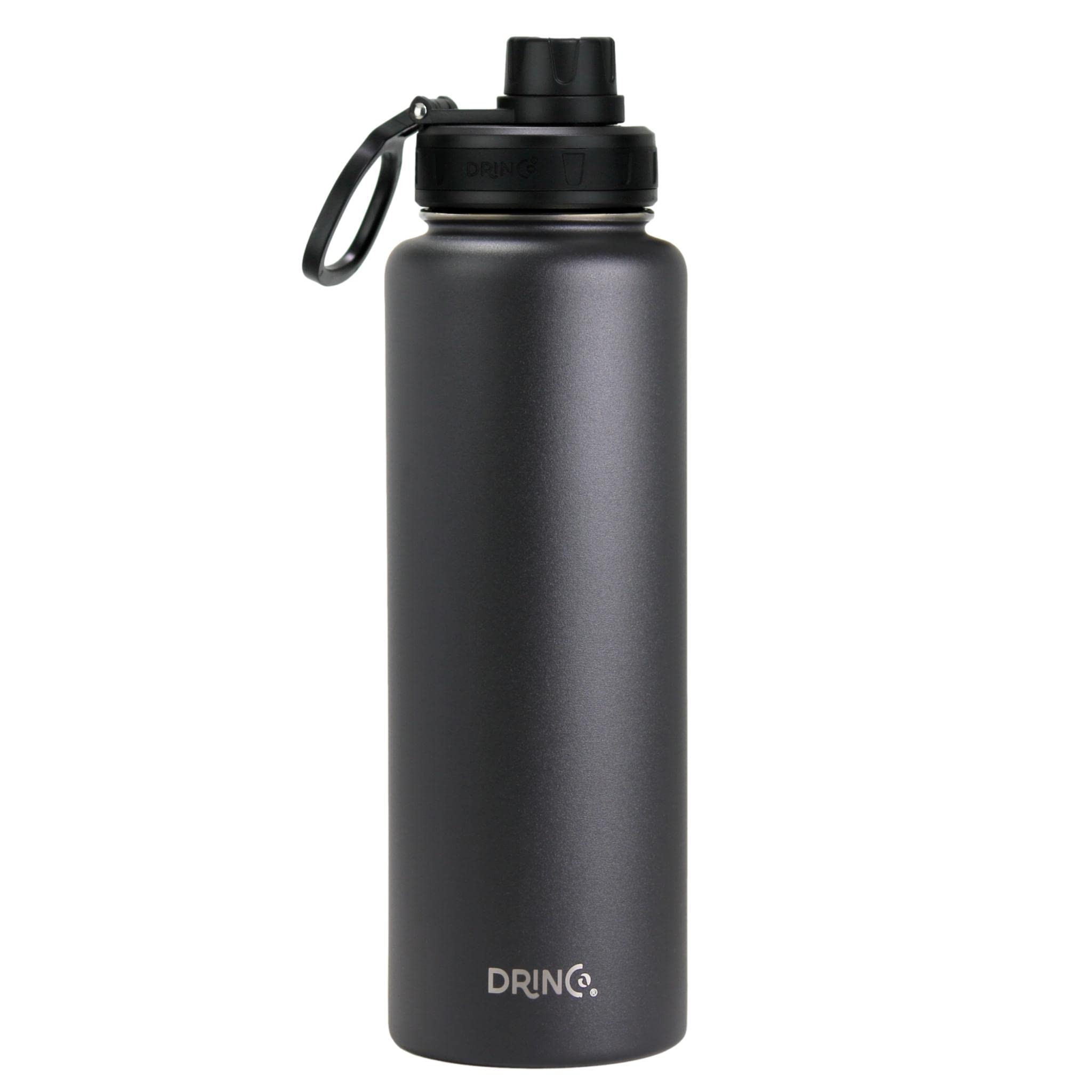 Drinco Stainless Steel Water Bottle Spout Lid Vacuum Insulated Double Wall Water Bottles Wide Mouth (40Oz 32Oz 22Oz 18Oz 14Oz) L