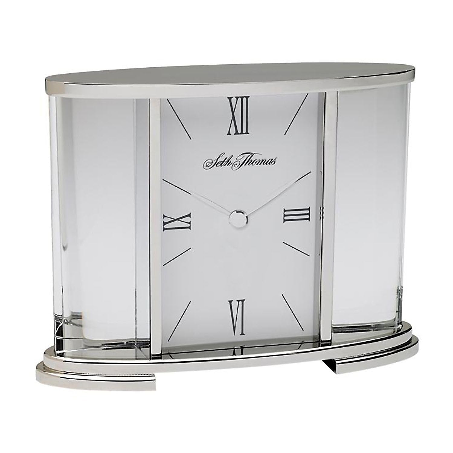 Seth Thomas TSI006060 Glass Carriage Table Clock, Silver (93576806M)