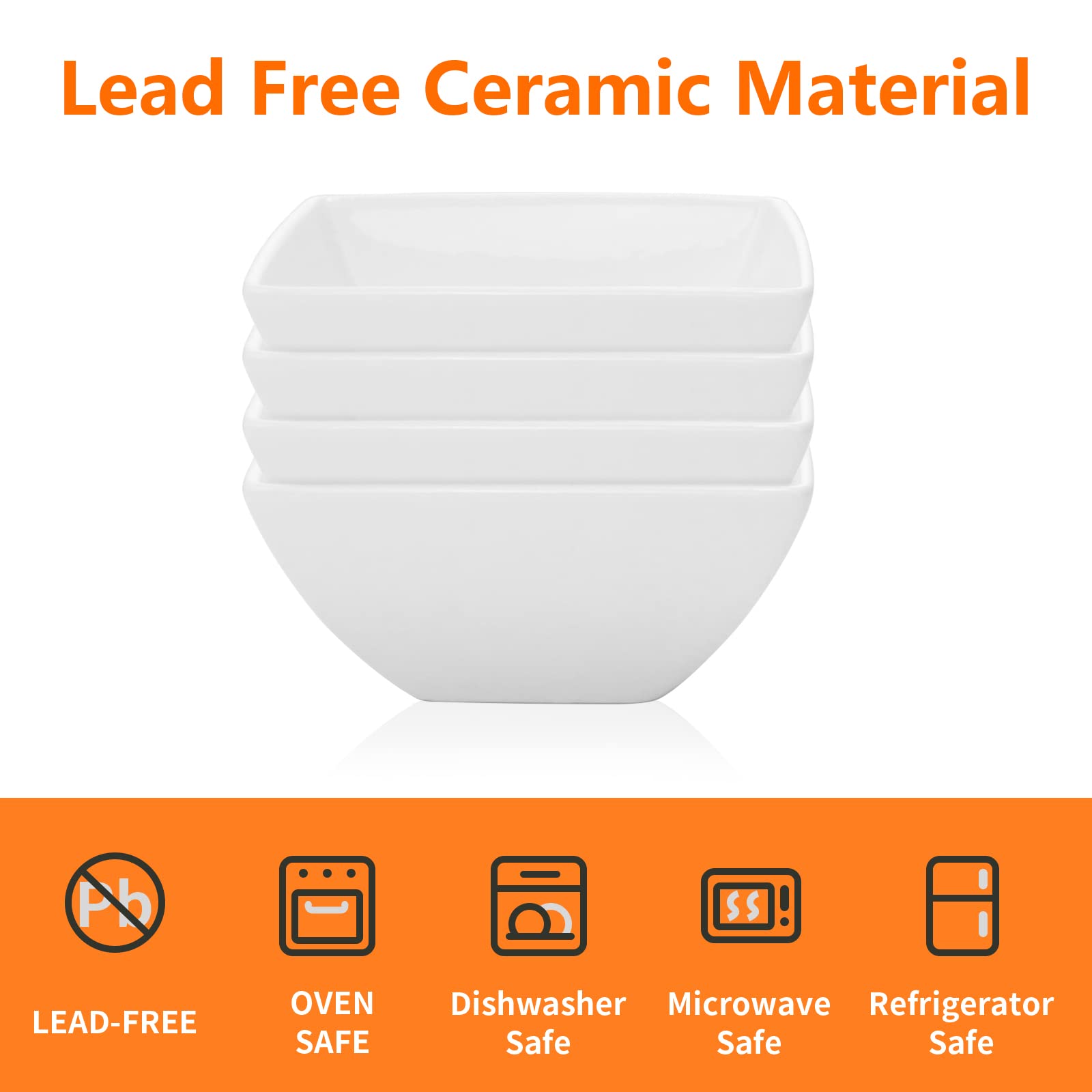 Luvan 7Oz Butter Warmers For Seafood With 20 Tealight,4Pcs Ceramic Butter Warmers Set For Chocolate Butter Cheese,Ceramic Bowl O