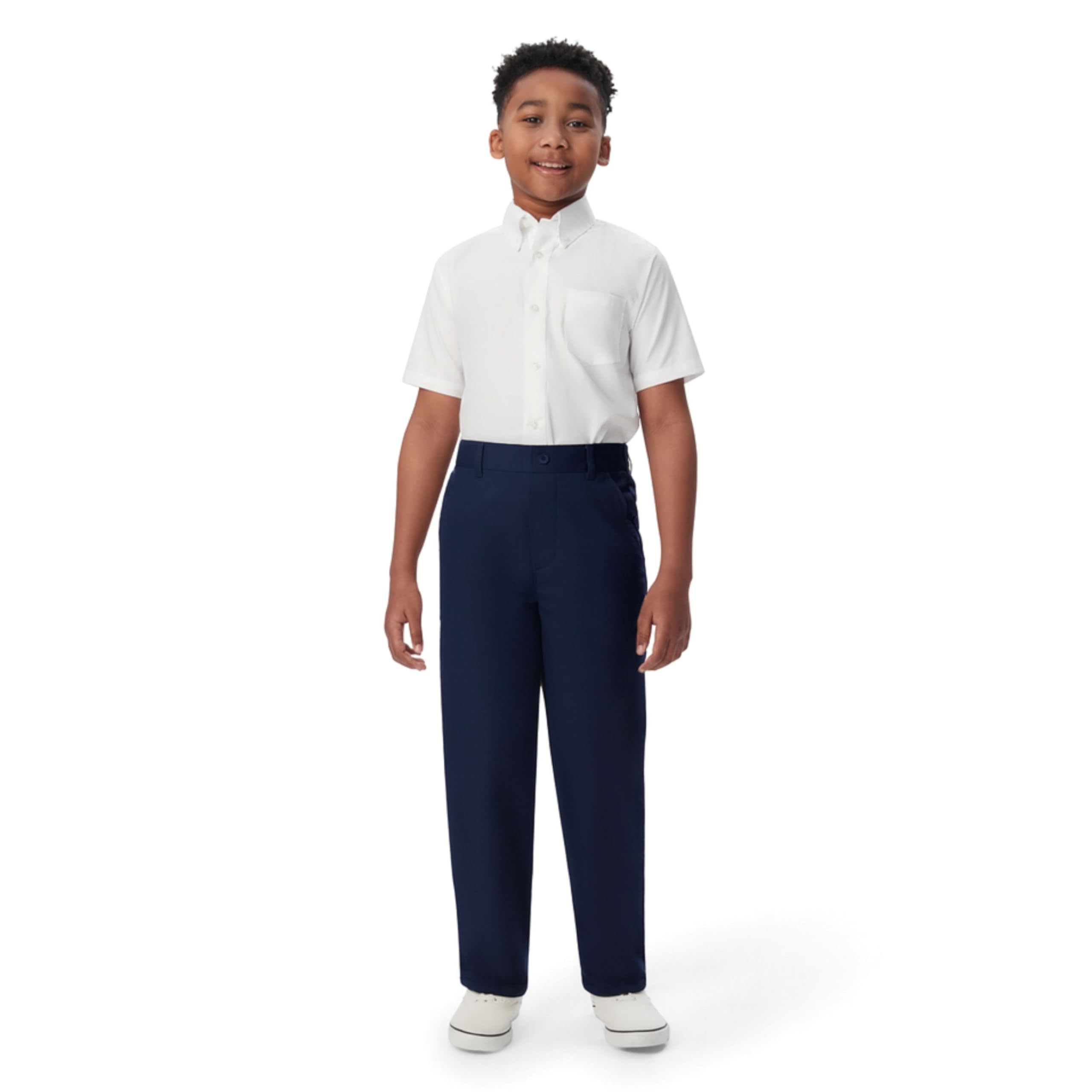 French Toast Boys Little Pull-On Relaxed Fit School Uniform Pant (Standard  Husky), Navy, 5