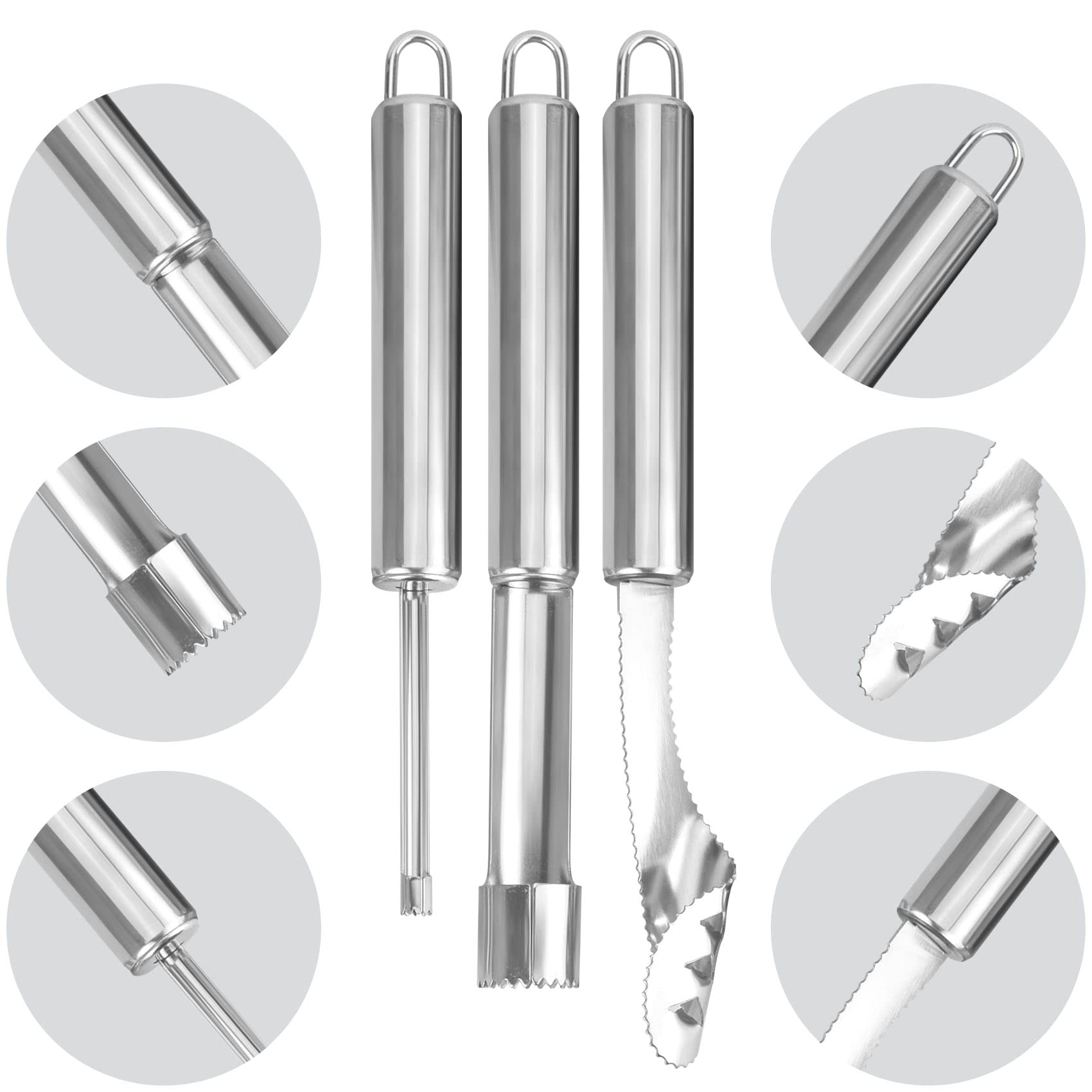 Hengdu Stainless Steel Core Remover Set,Unique Kitchen Gadgets 6-Piece Set Of Vegetables And Fruits For Corer Tool