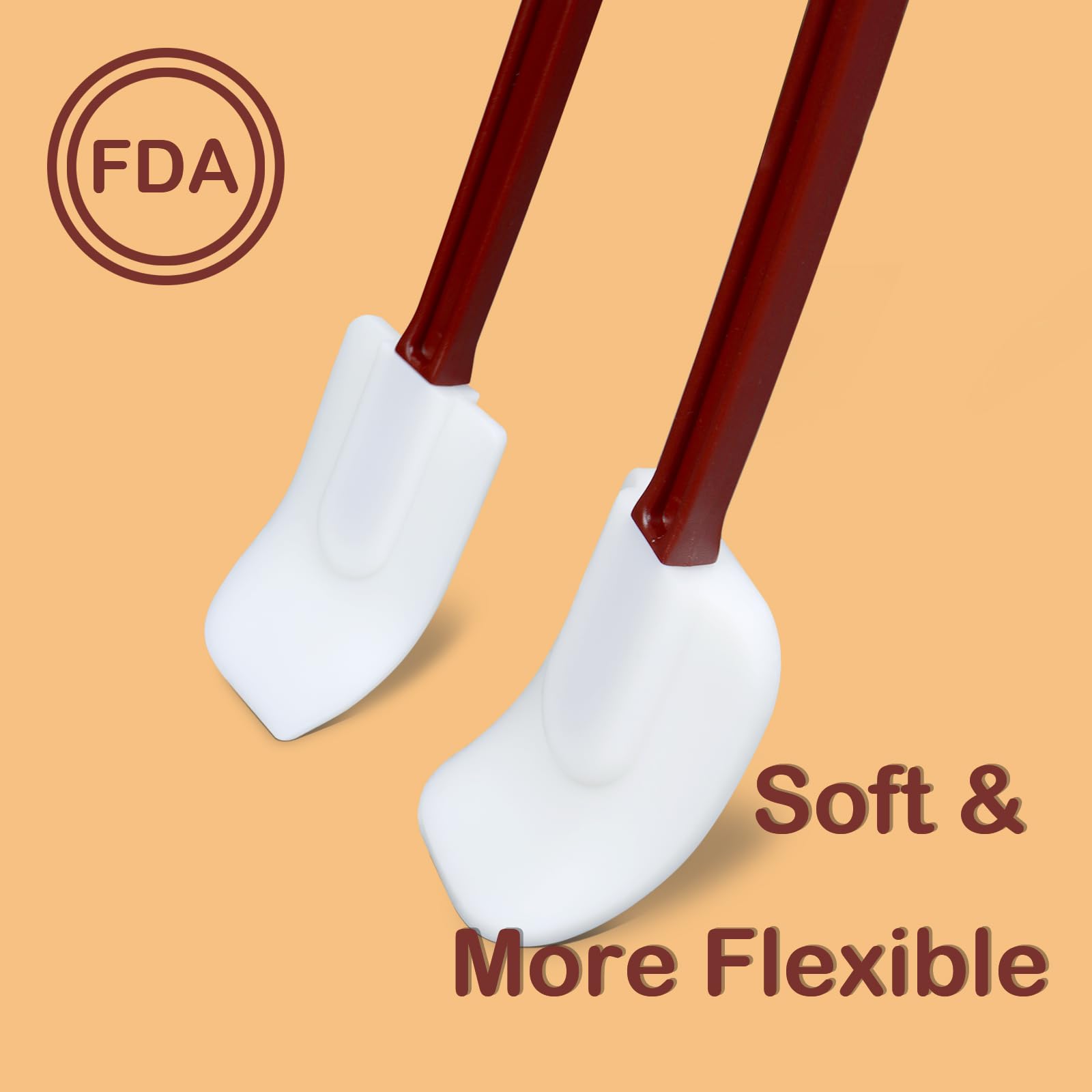 Ksifjrto Silicone Spatulas Heat Resistant.Commercial Spatula For Cooking.Heavy Duty Rubber Spatulas.Silicone Spatula Set Of 2 (1