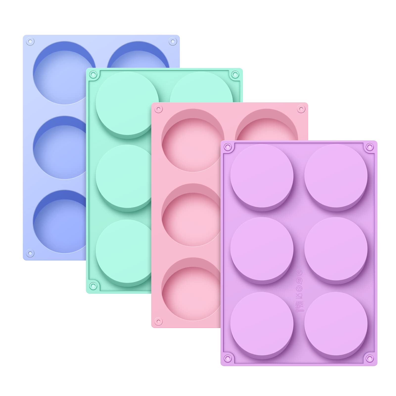 La Chat 4 Pcs Candy Molds, Silicone Oreo Cookie Chocolate Molds For Candy, Cookies, Oreos, Mini Soap, Cupcake, Pudding, Jello, M