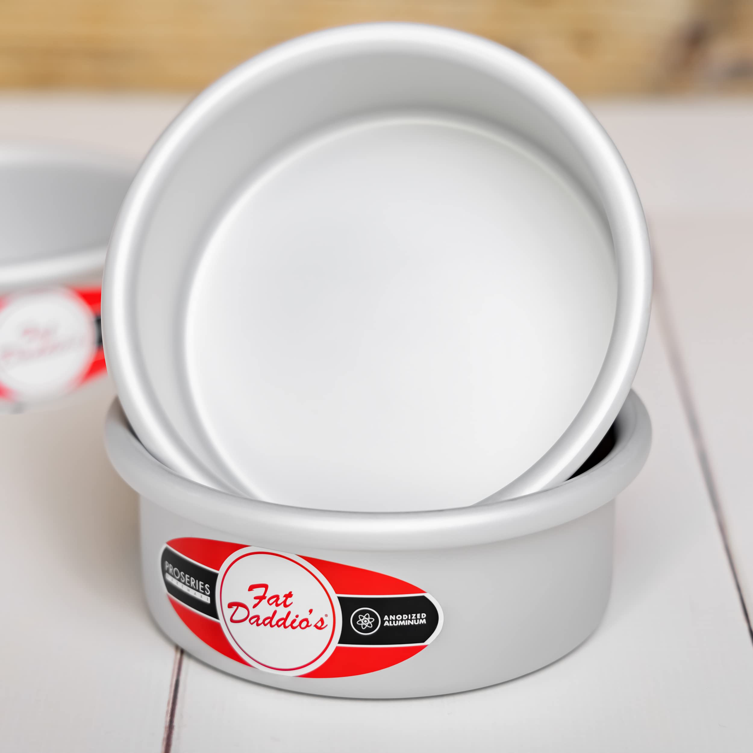 Fat Daddio'S Anodized Aluminum 3-Tiered Round Cake Pan Set 3 Inch Depth, 4'', 6'', 8''