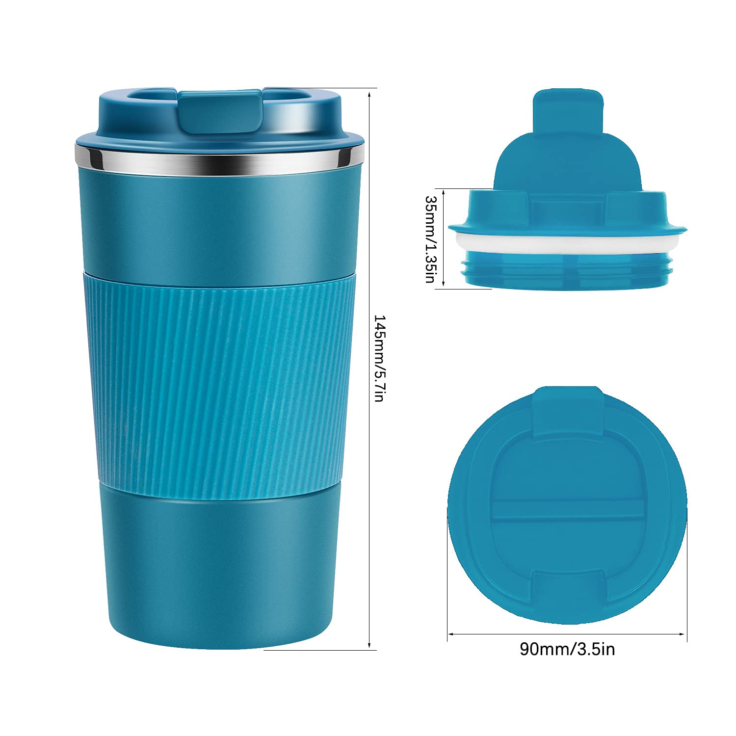 Yinjoyi 12Oz Travel Coffee Cups Insulated Tumbler Thermal Mug To Go With Lid Leak Proof Reusable Stainless Steel Coffee Mug Spil