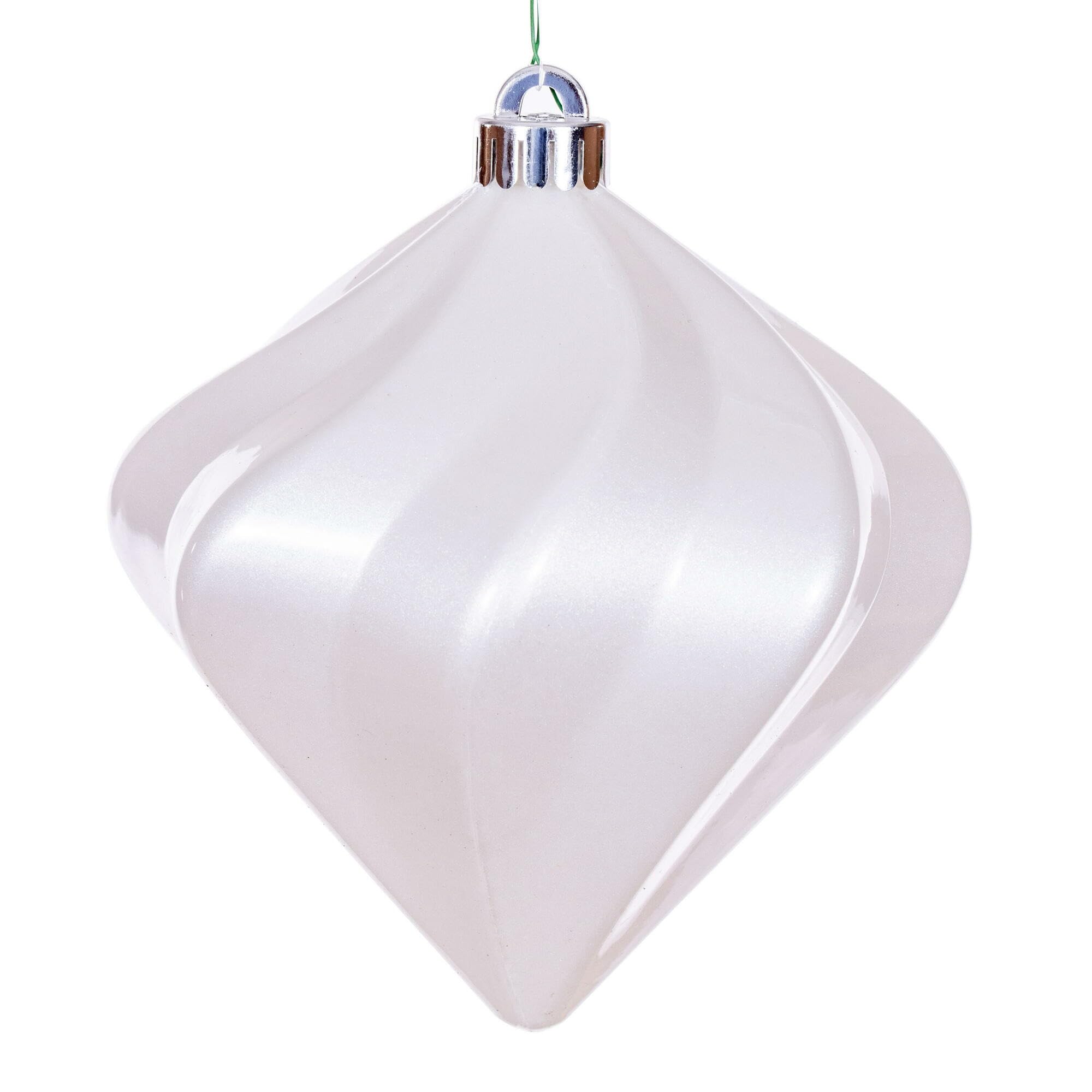 Vickerman 6 White Swirl Diamond UV Candy Christmas Ornament, Set of 3