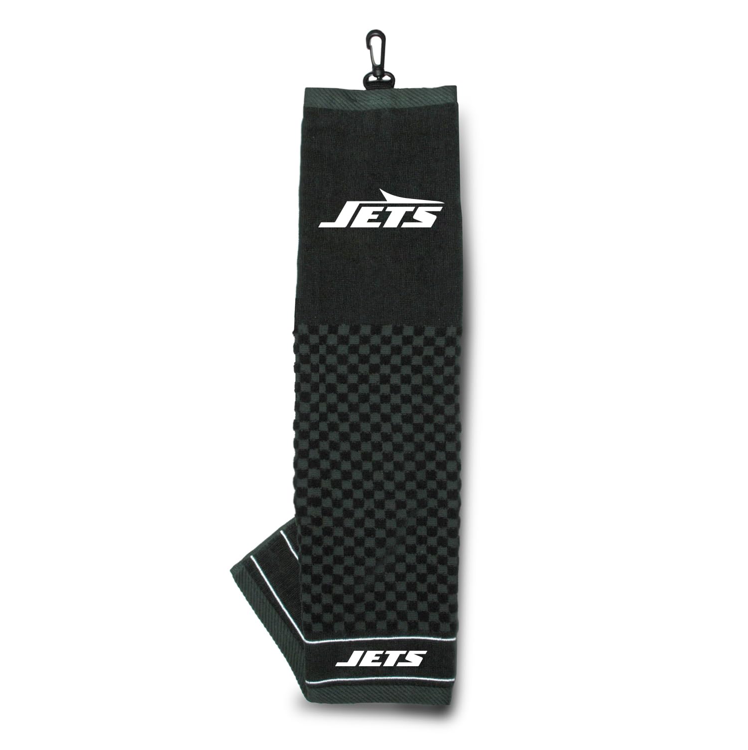 Team Golf Nfl New York Jets Embroidered Golf Towel Embroidered Golf Towel, Checkered Scrubber Design, Embroidered Logo