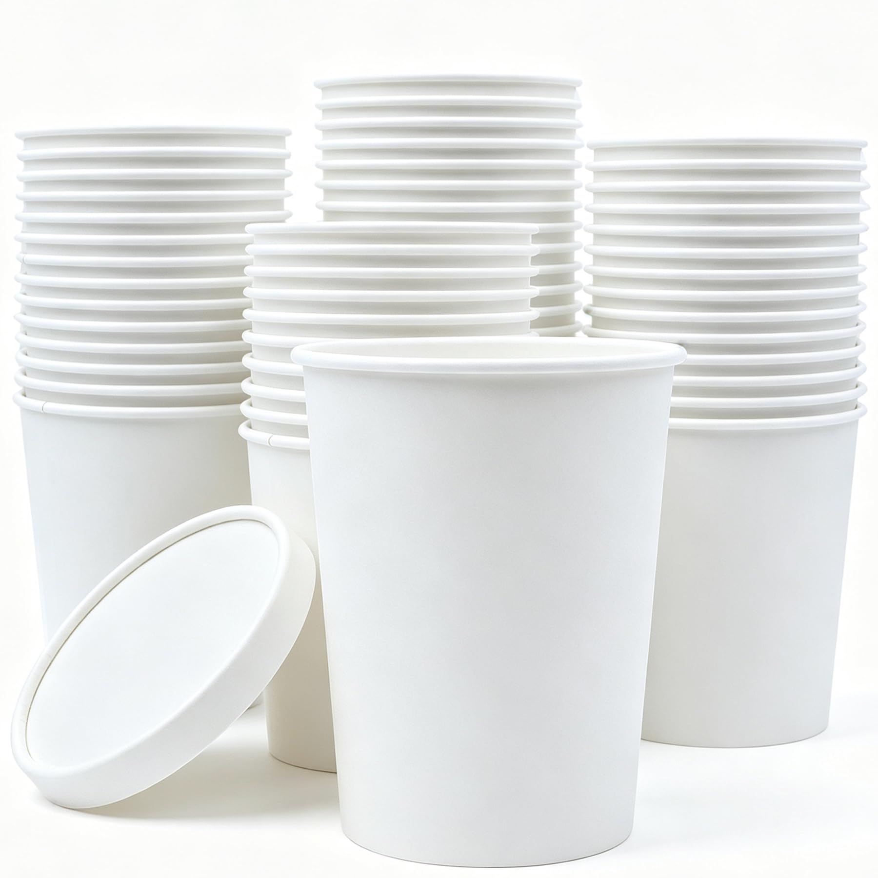 Zentriqlla 30 Pack 32oz Paper Ice Cream Bowls, White Paper Soup Containers with Lids, Microwave & Freezer Safe Food Cups, Large 