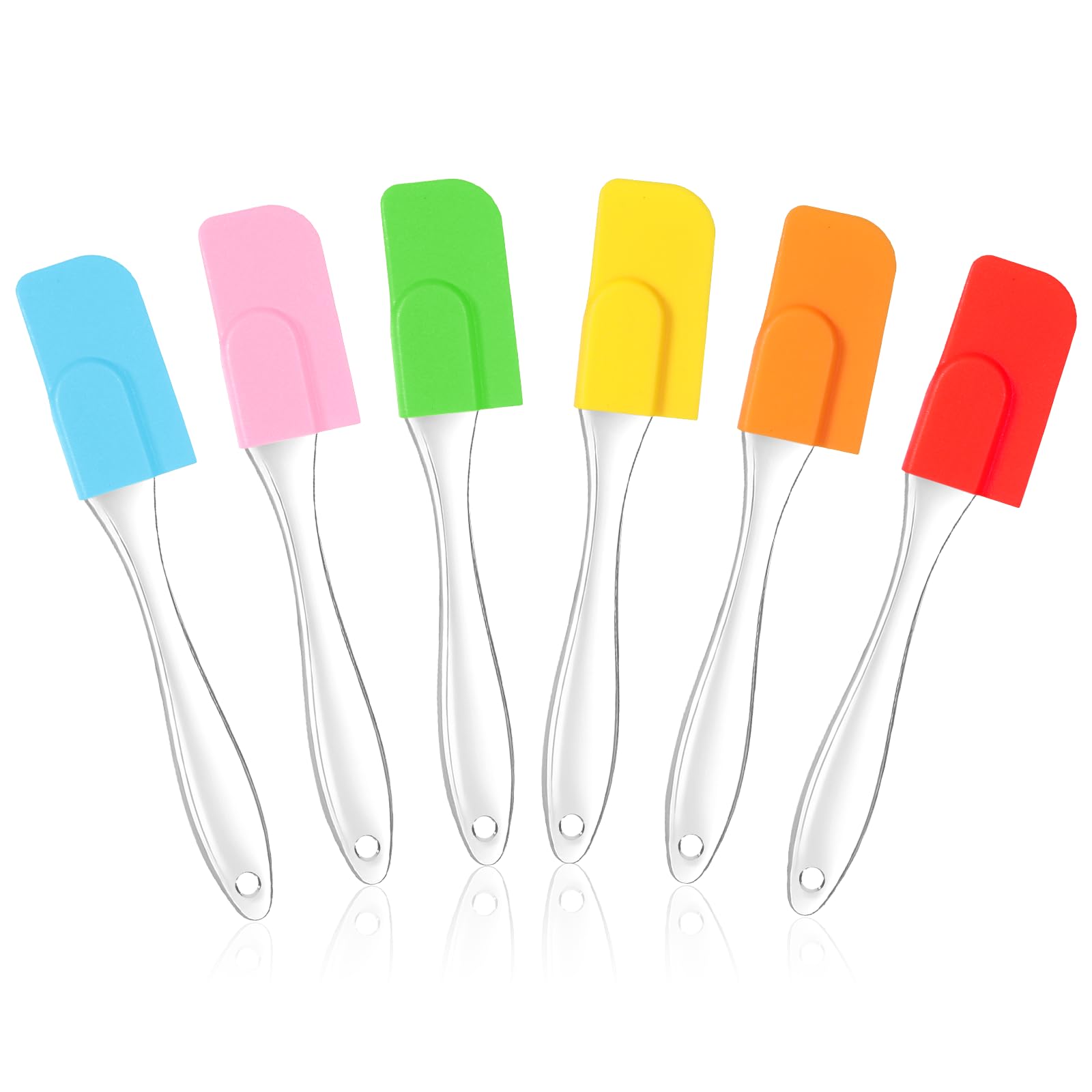 6Pcs Mini Spatula Silicone Small Rubber Spatulas Mini Kitchen Non Stick Silicone Spatula Miniature for Baking Cooking Mixing Fro