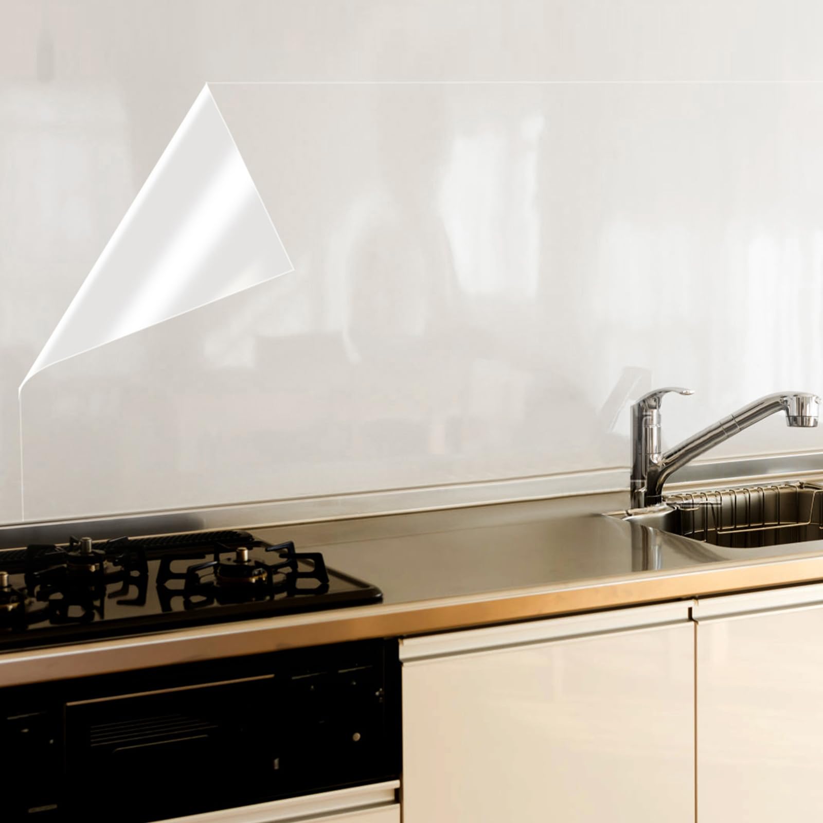 COSNIGHT Kitchen Backsplash Wallpaper Stickers Clear Wall Protector Can Endure High Temperature Self-Adhesive Transparent Film Removable Paper for Cupboard Household 23.6in*196in