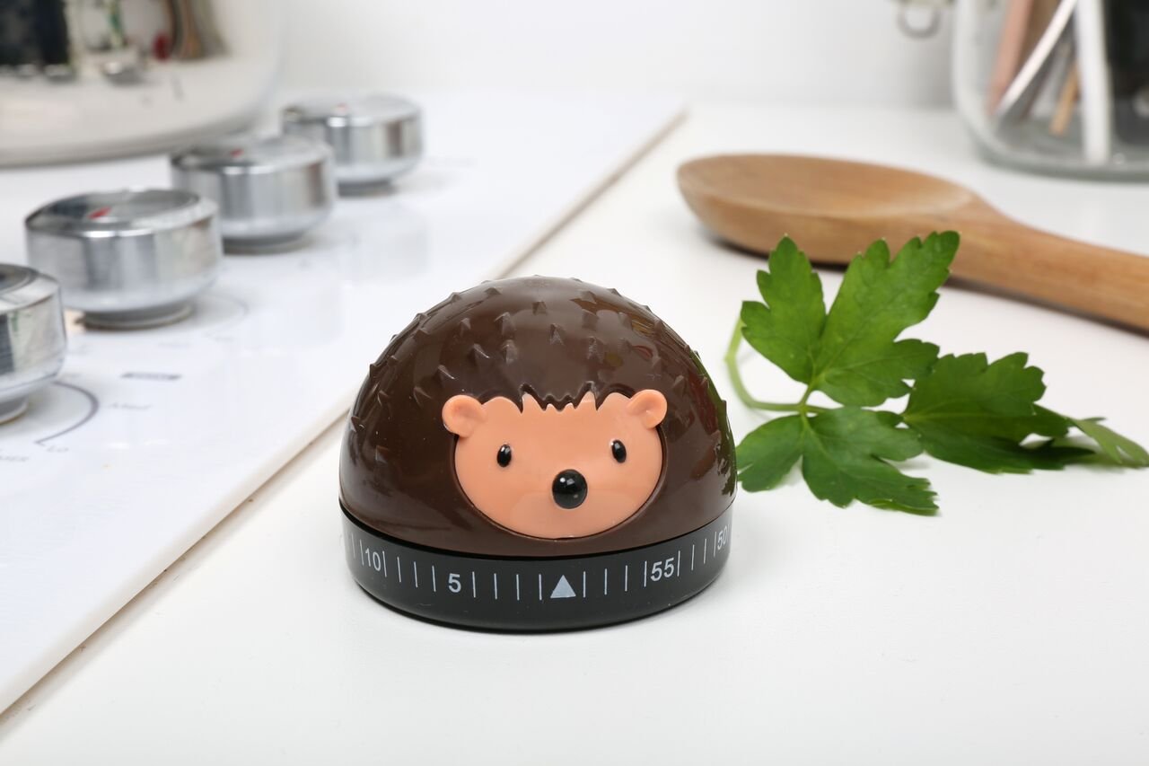 Kikkerland Hedgehog 60-Minute Kitchen Timer, Brown