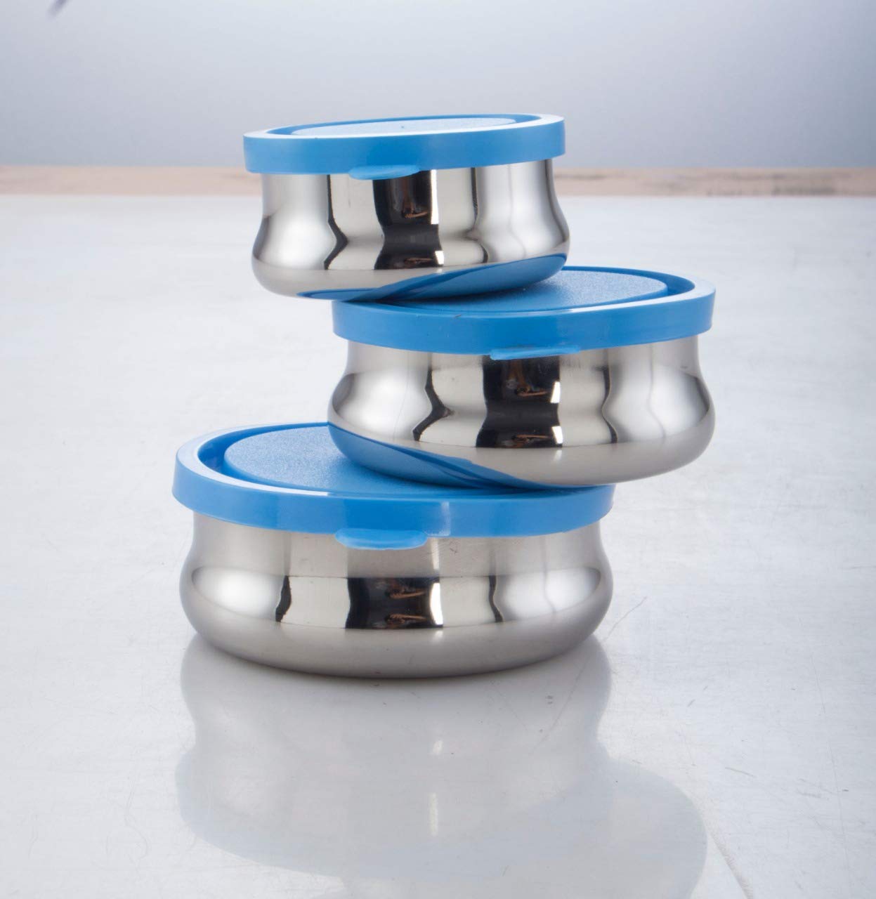 Expresso Bulging Airtight & Leak Proof Food Storage Containers Set Of 3 Pc, 100 Ml / 150 Ml / 200 Ml
