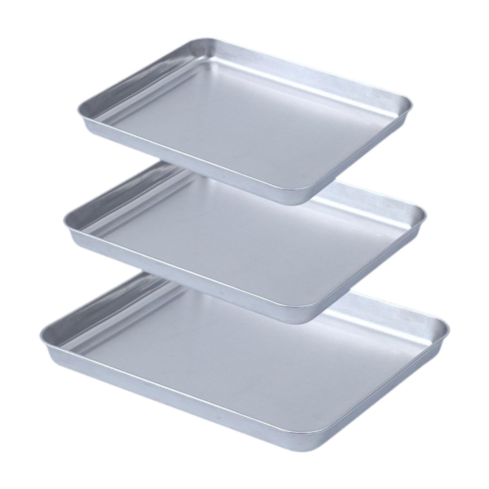 Baking Tray Brushed Surface Sturdy Stainless Steel for Cooking Home Roasting Tray