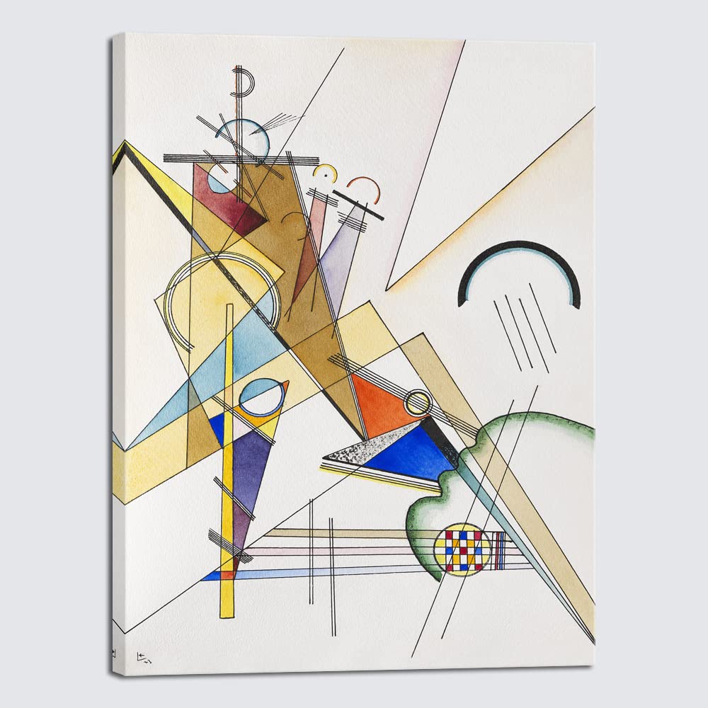 Wieco Art Large Canvas Prints Gewebe 1923 By Wassily Kandinsky Classic Art Reproductions Abstract Gallery Wrapped Canvas Wall Ar