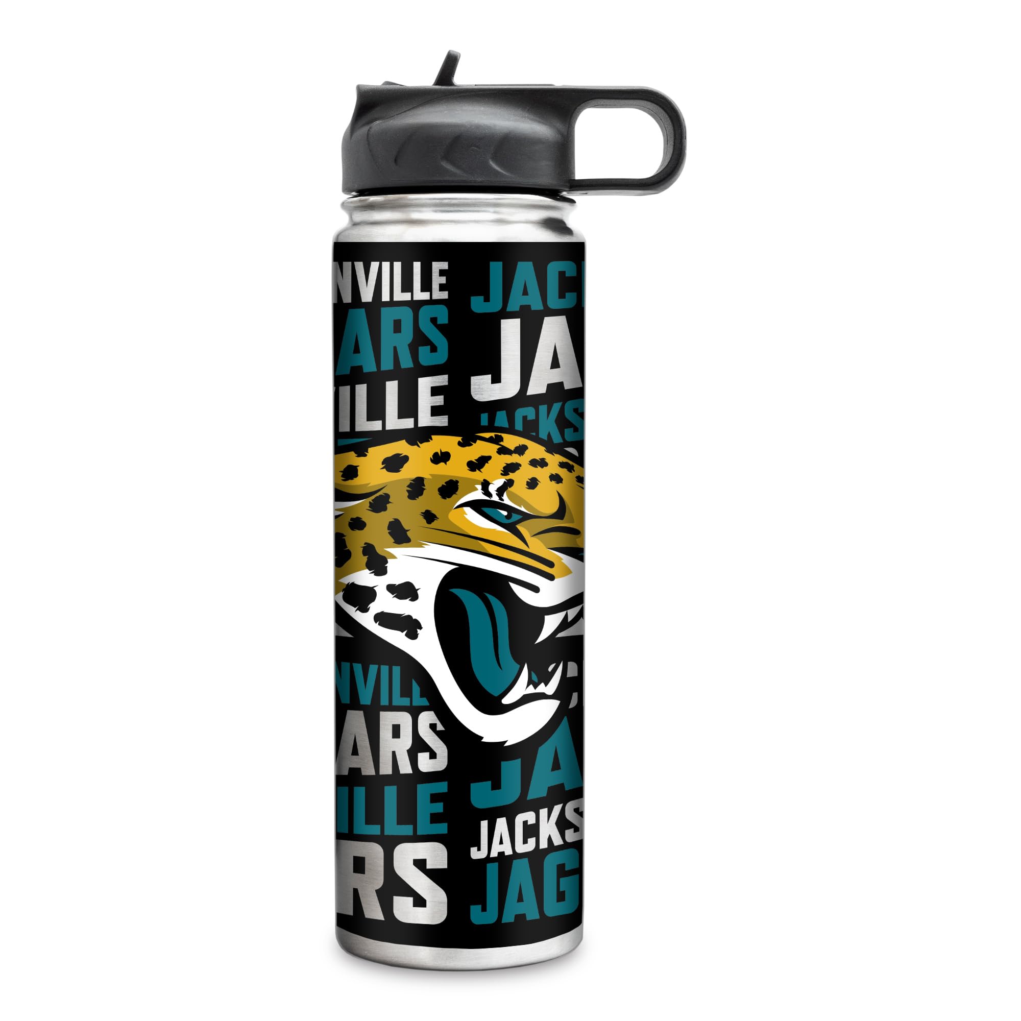 Rico Industries NFL Football Jacksonville Jaguars 22oz Stainless Steel Tumbler with Lid - Great For Coffee, Tea, Water or Cockta