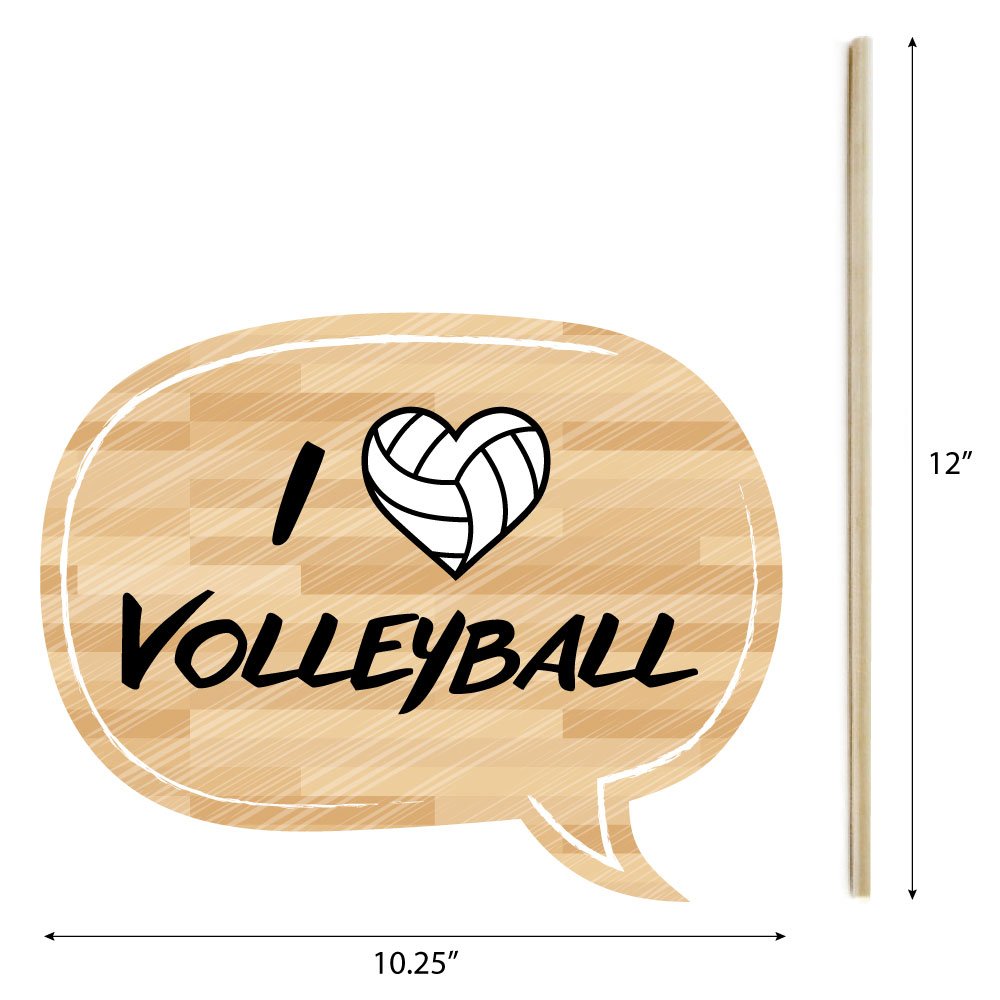 Big Dot Of Happiness Bump, Set, Spike - Volleyball - Photo Booth Props Kit - 20 Count