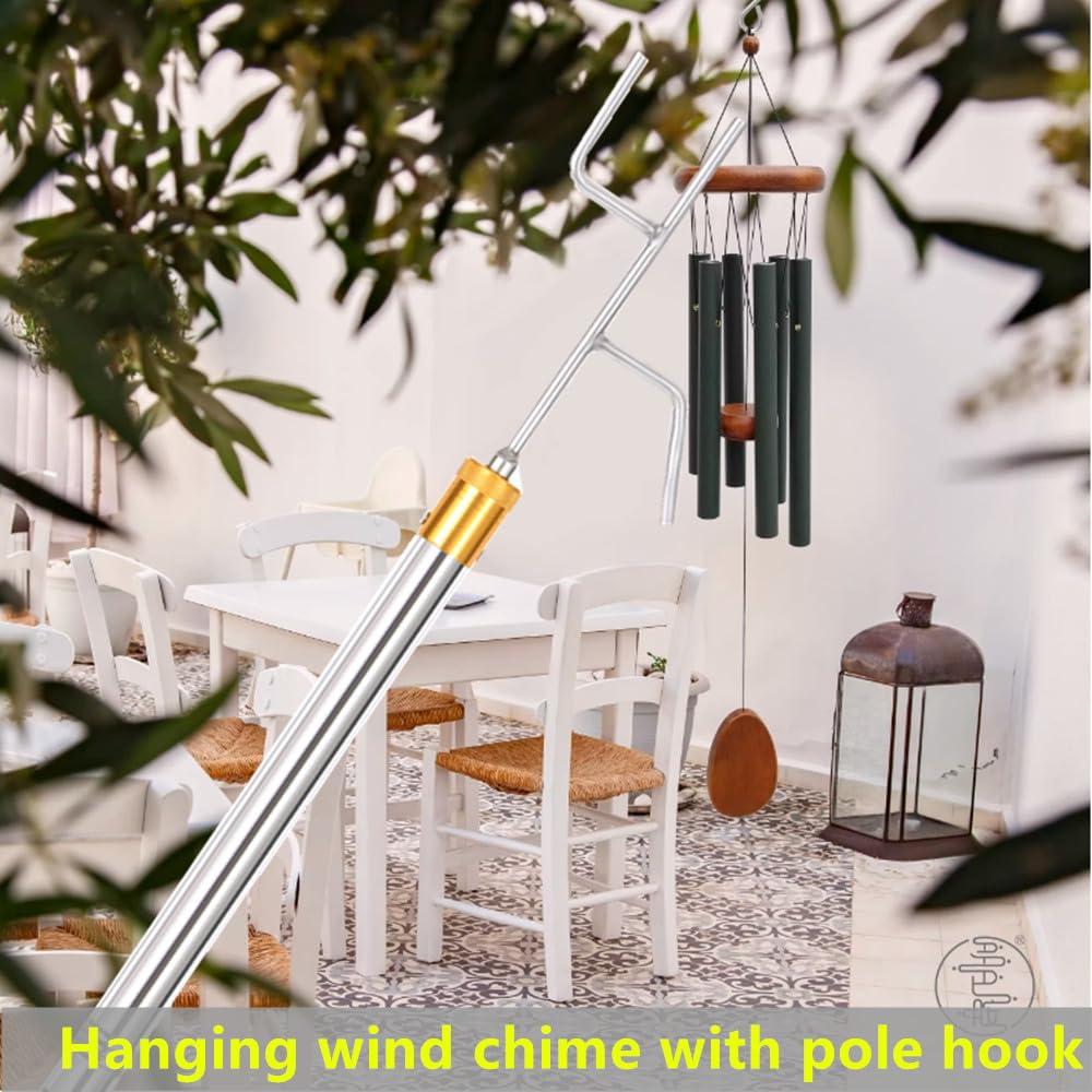 Clothes Hook Pole,29-71 Inch Adjustable Extension With Hook Bar.Suitable For Clothes Hanger Rod, Christmas Light, Hanging Flower