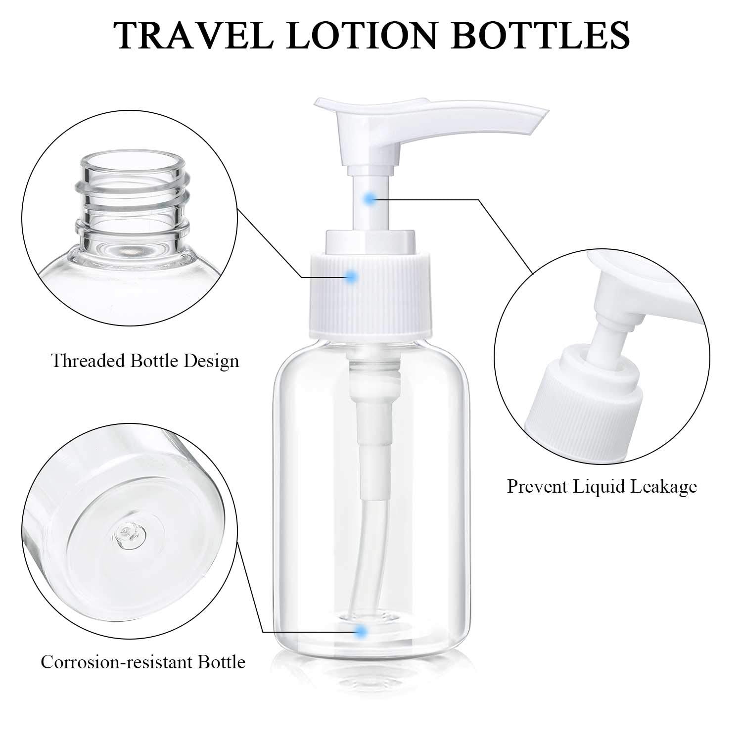 4 Pieces Transparent Travel Bottles Pump Bottle Lotion Dispenser Bottle Plastic Foamer Bottle Clear Pump Dispenser Mini Travel P