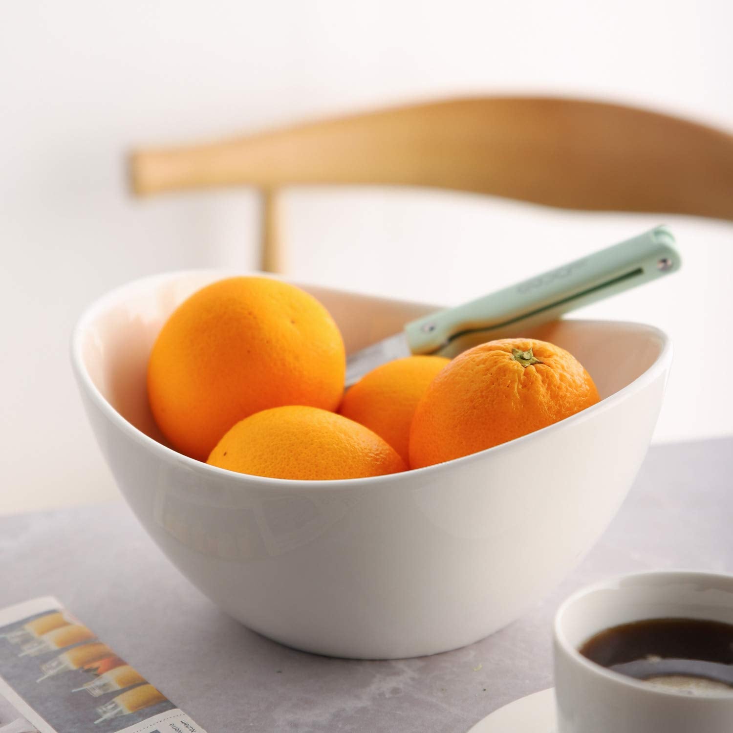 Samsle Porcelain Large Serving Bowl Set (9 Inch),48 Oz Big Salad Bowls, Large Serving Dishes For Entertaining, Party Dinner,Side