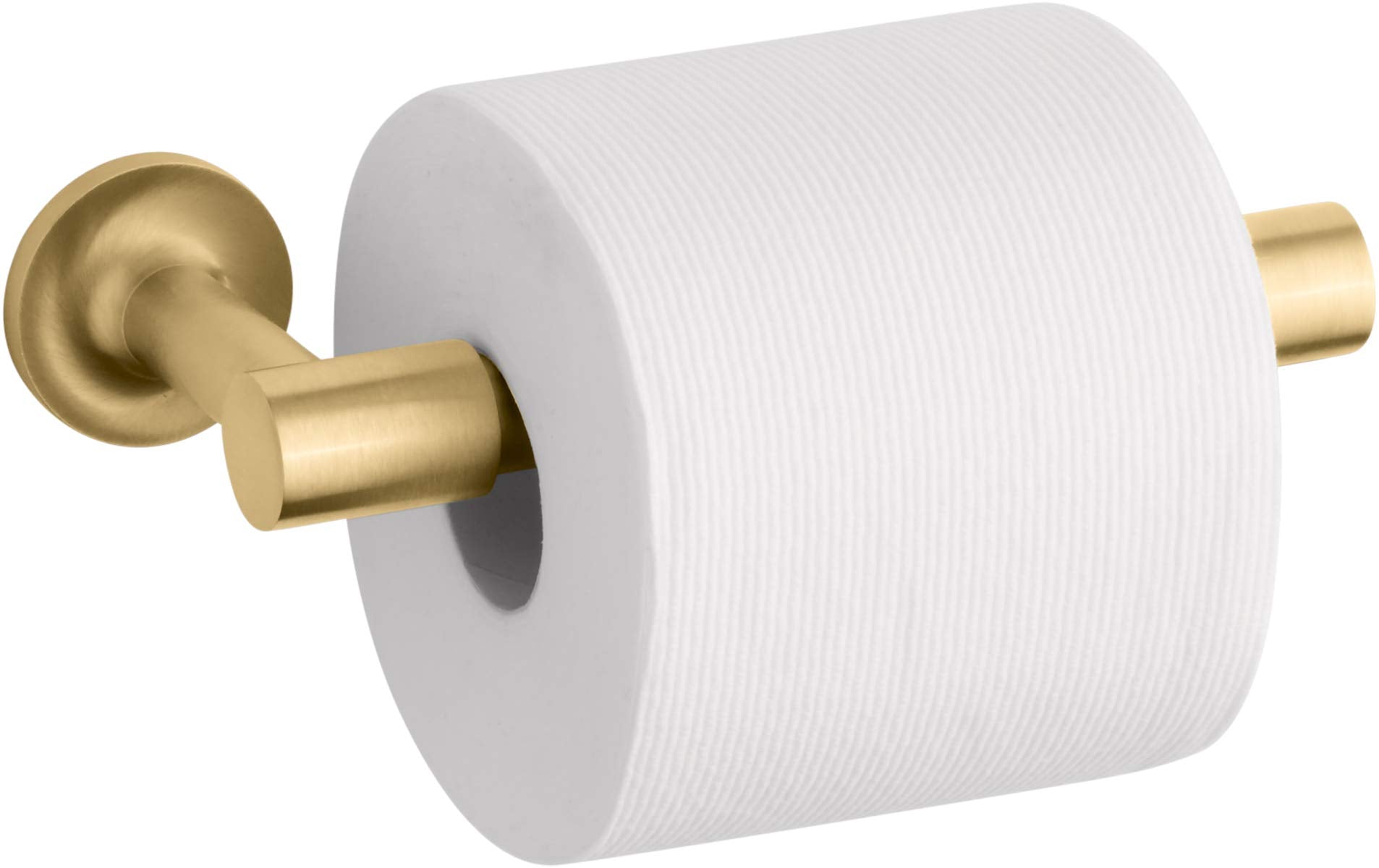 Kohler 14377-2Mb Purist Pivoting Toilet Paper Holder Wall Mount, Metal Toilet Paper Holder, Vibrant Brushed Moderne Brass