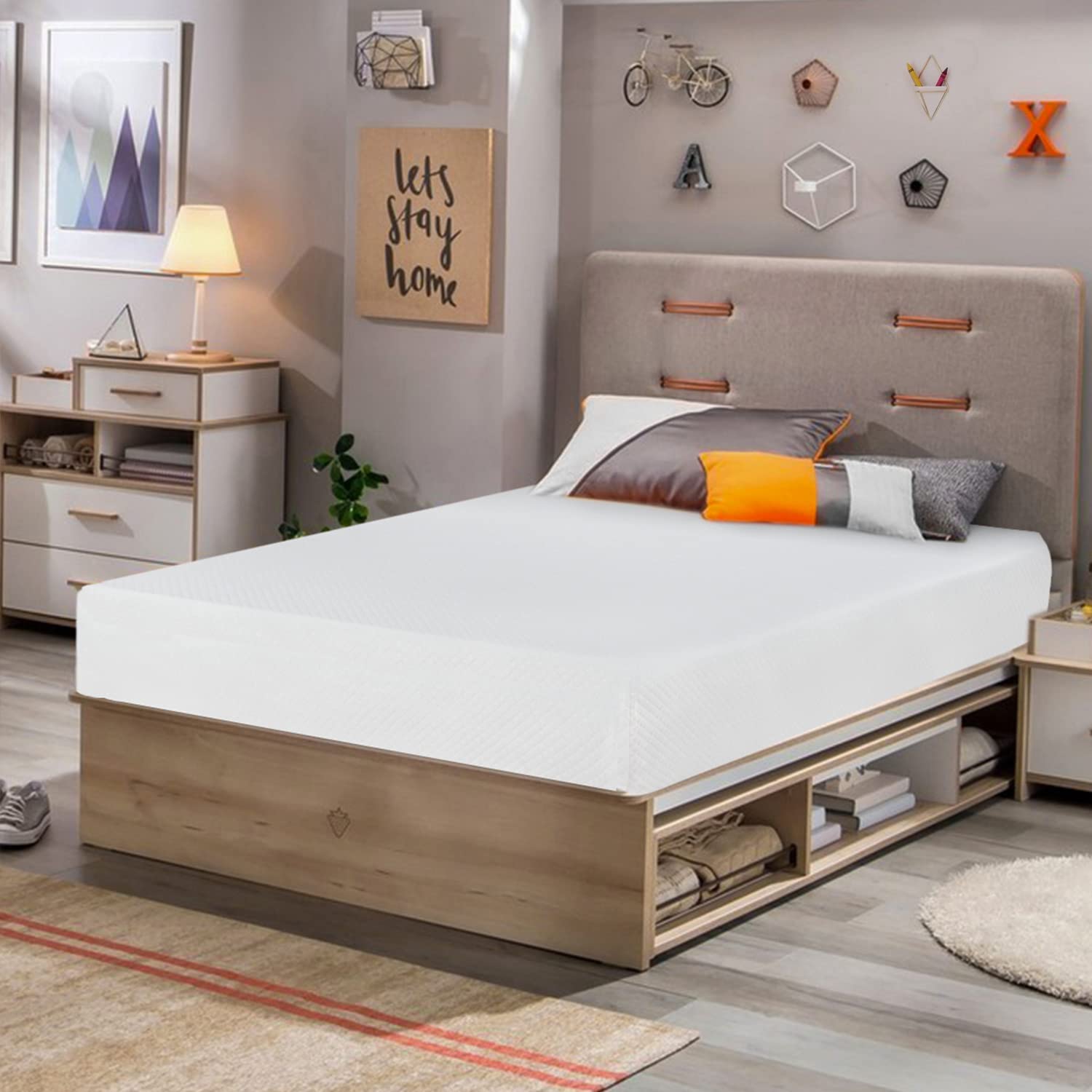 FDW 8 inch Twin Mattress Gel Memory Foam Mattress for Cool Sleep & Pressure Relief, Medium Firm Mattresses CertiPUR-US Certified