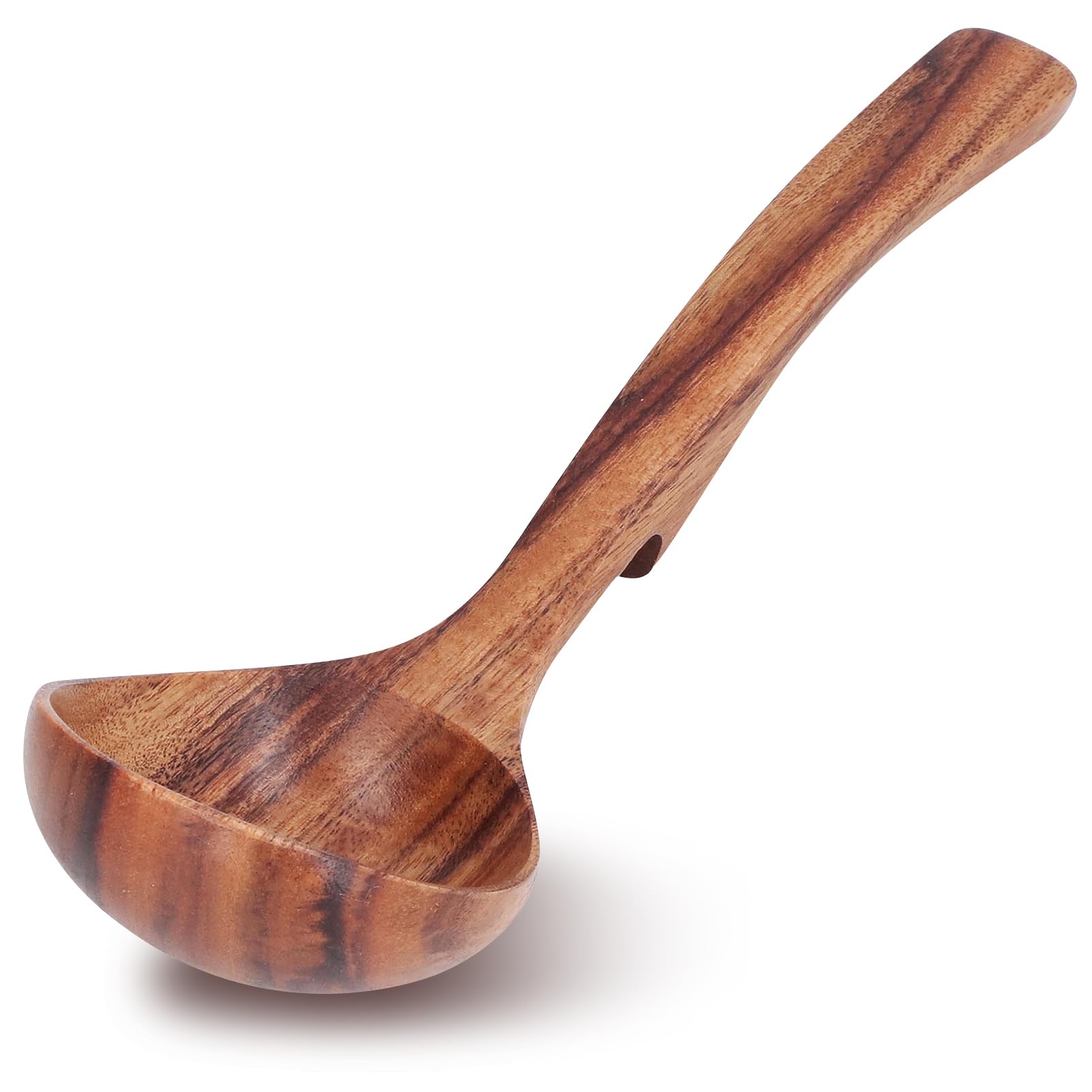 Semme Wooden Spoons For Cooking, Wood Porridge Spoon, Lightweight Kitchen Tool with a comfortable handle for Home (Large curved 