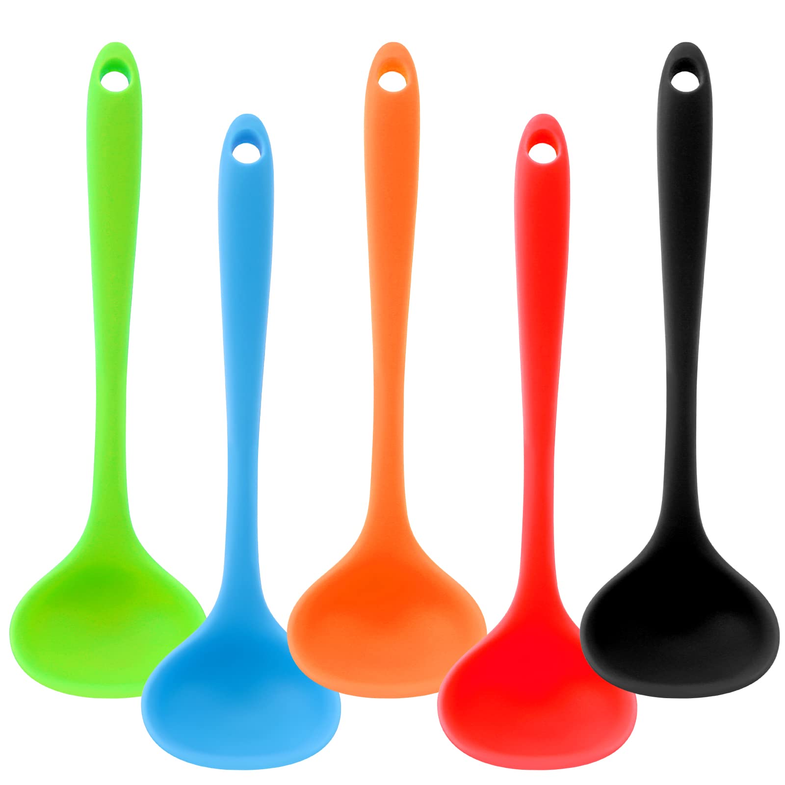 5 Pieces Silicone Ladles For Cooking - Small Soup Ladle Spoon Heat Resistant Kitchen Ladle Spoons, Cooking And Serving Spoon For