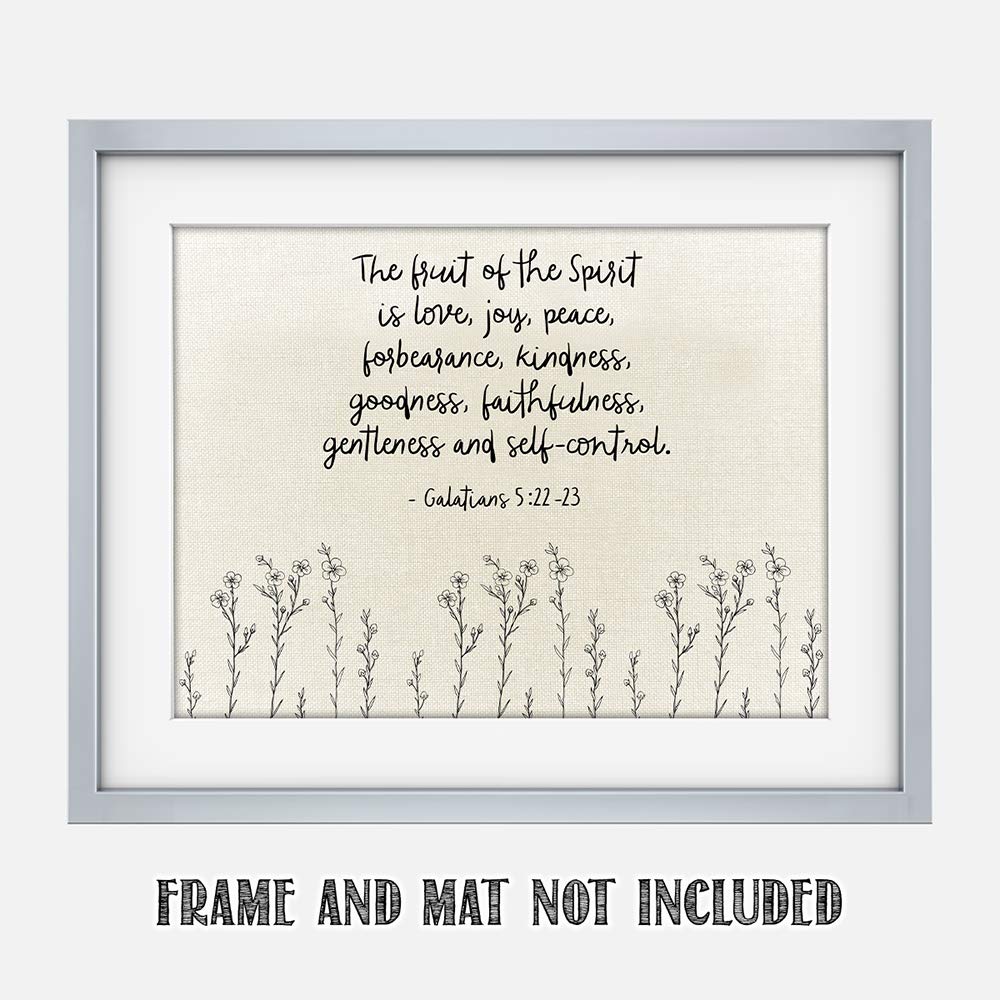 Tj Originals Galatians 5:22-23'' The Fruit Of The Spirit Is. Bible Verse Wall Print- Unframed 11 X 14 Sepia Print - Inspirationa
