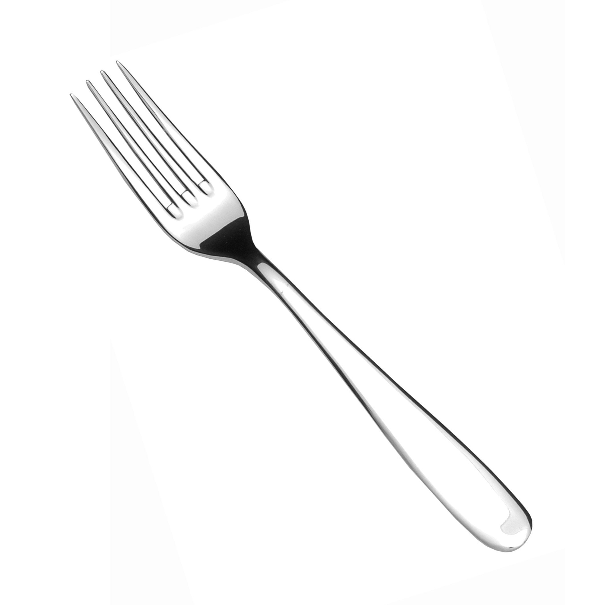 Fortessa Grand City 18/10 Stainless Steel Flatware Salad/Dessert Fork, Set Of 12,Silver