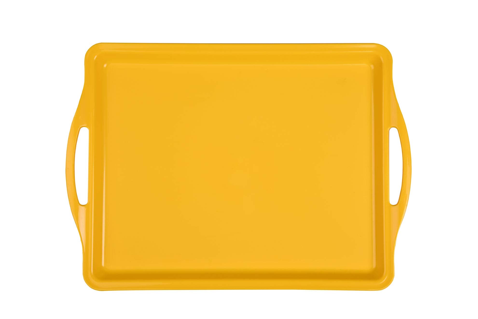 Mintra Home Durable Serving Tray - (6Pk, Yellow) Unbreakable, Breakfast, Cafeteria, Fast Food, Handles