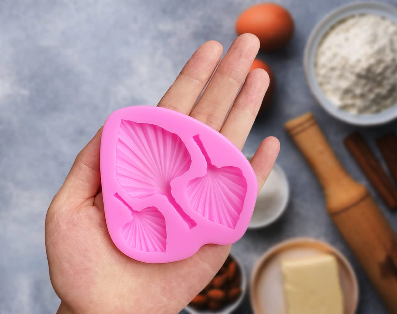 3 Pack Fan Leaf Silicone Mold, Tropical Leaves Mold Fan Palm Leaf Mold Monstera Leaf Chocolate Fondant Mold For Chocolate Candy