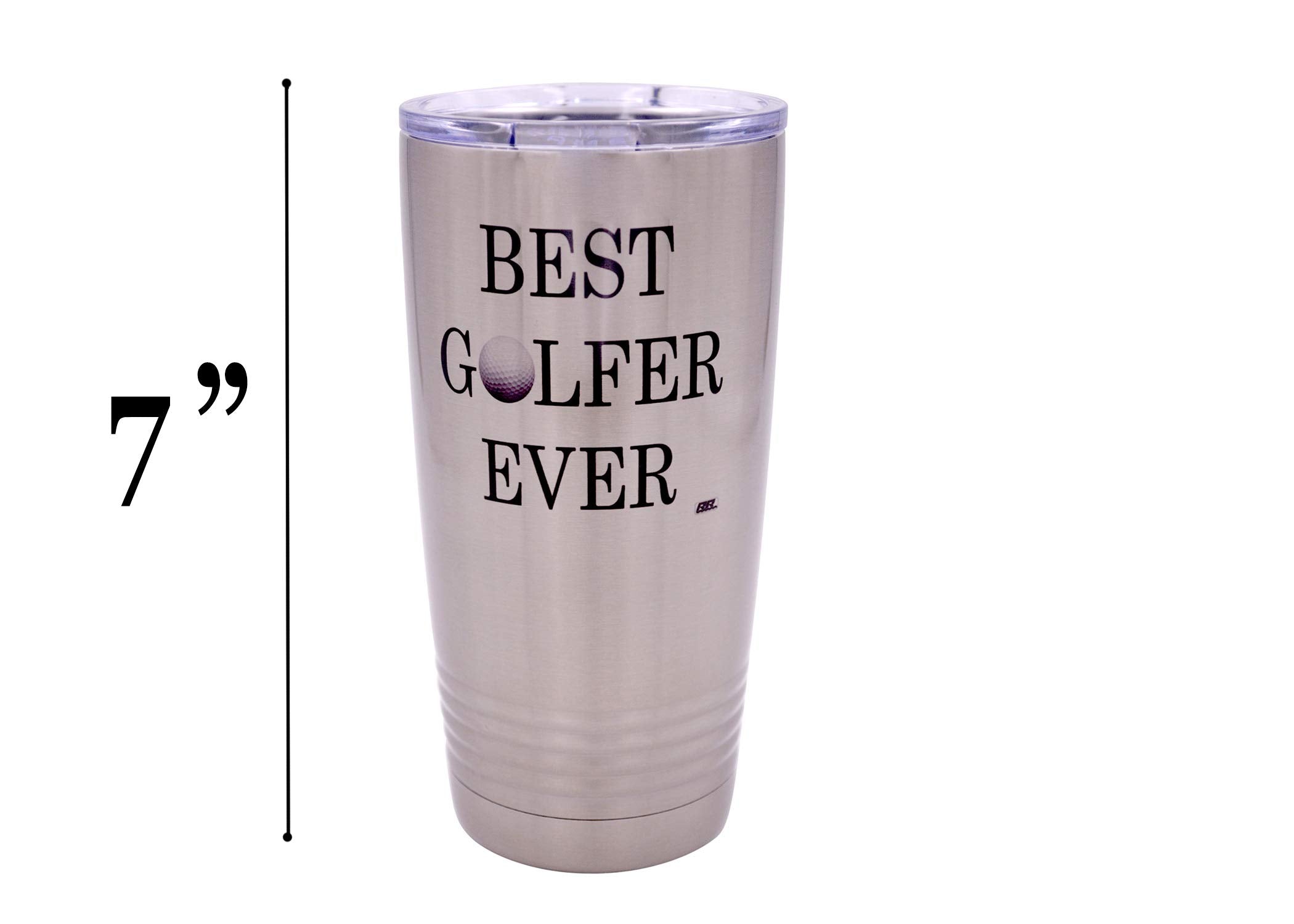 Rogue River Tactical Funny Best Golfer Ever 20 Ounce Large Stainless Steel Golf Travel Tumbler Mug Cup W/Lid Dad Grandpa Ball