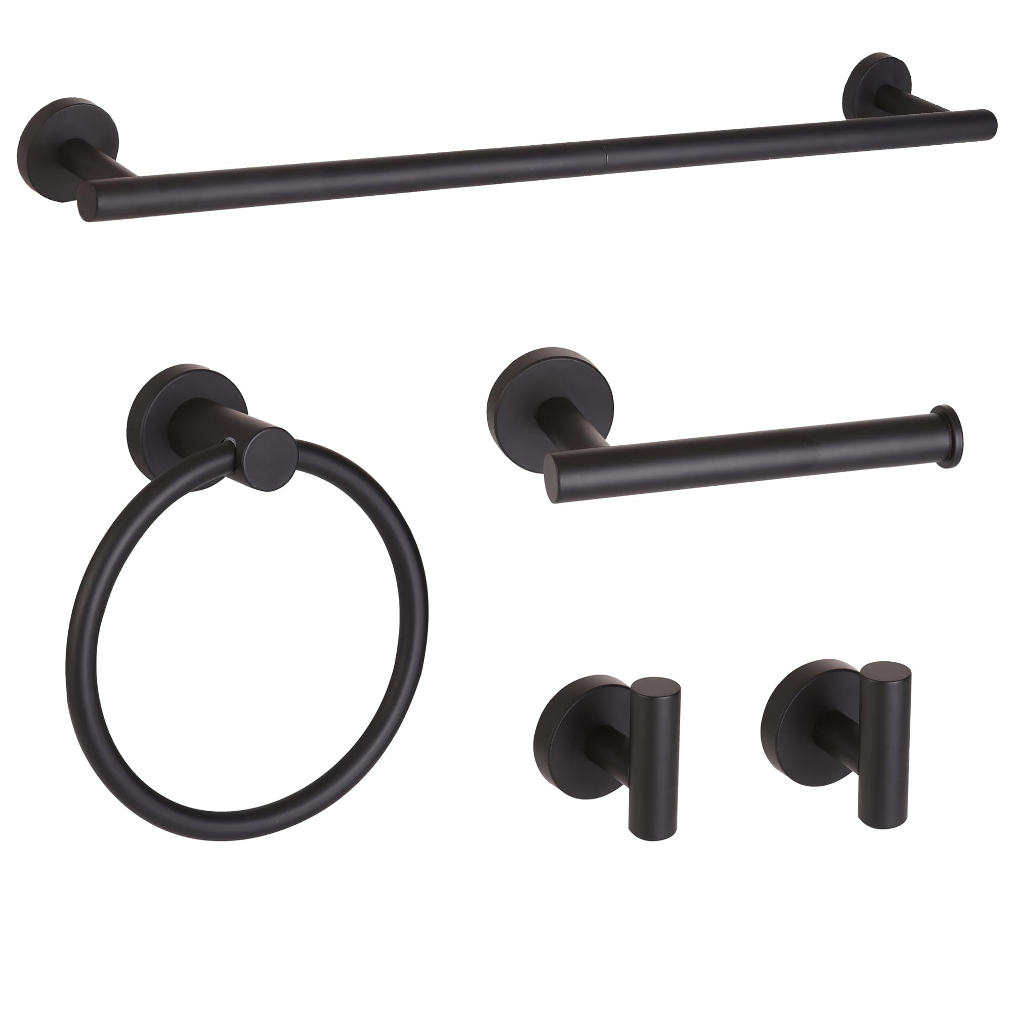 Ntipox Matte Black Bathroom Hardware Set, Modern 24-Inch Towel Bar Set Wall Mounted, Towel Rack Set Black,Stainless Steel Bathro