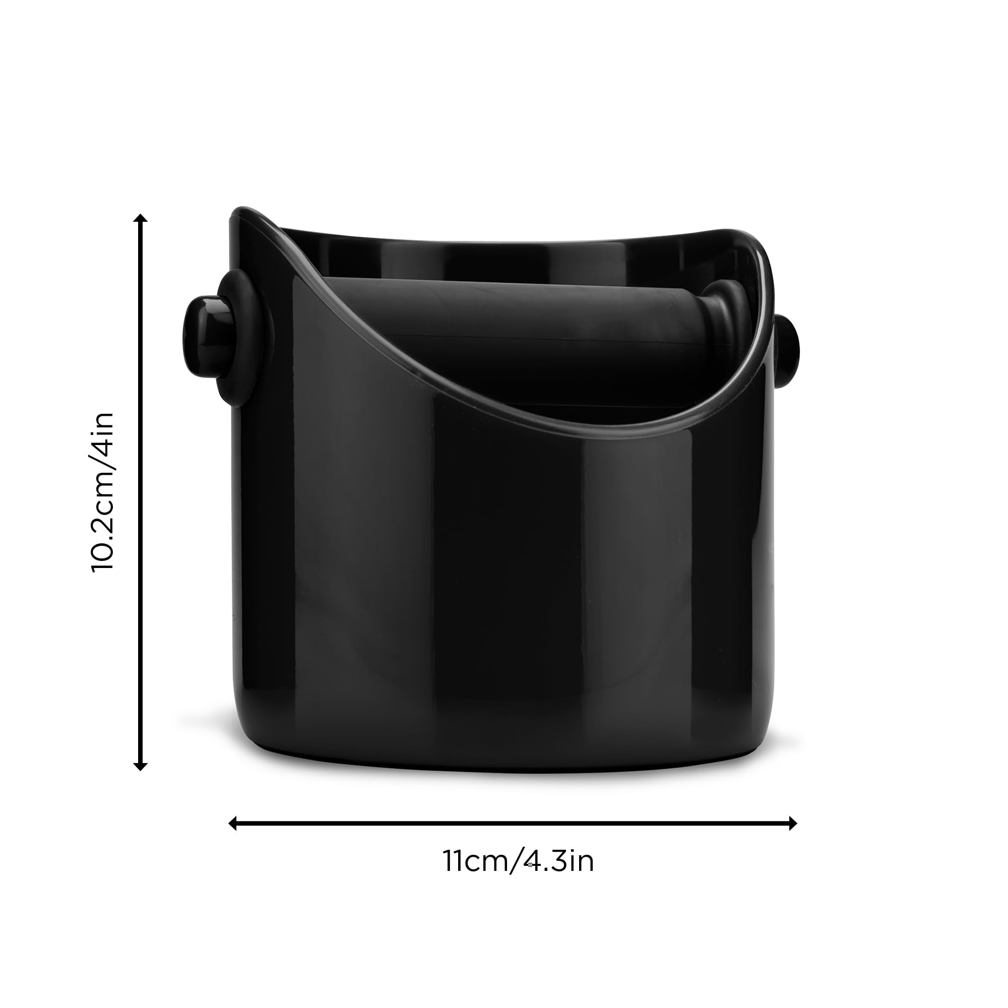 Dreamfarm Grindenstin  Modern Espresso Knock Box  Sturdy & Compact Coffee Knock Box  Space-Saving Coffee Ground Bin with Durable Knock Bar  Easy-To-Clean Espresso Knock Boxes  Black