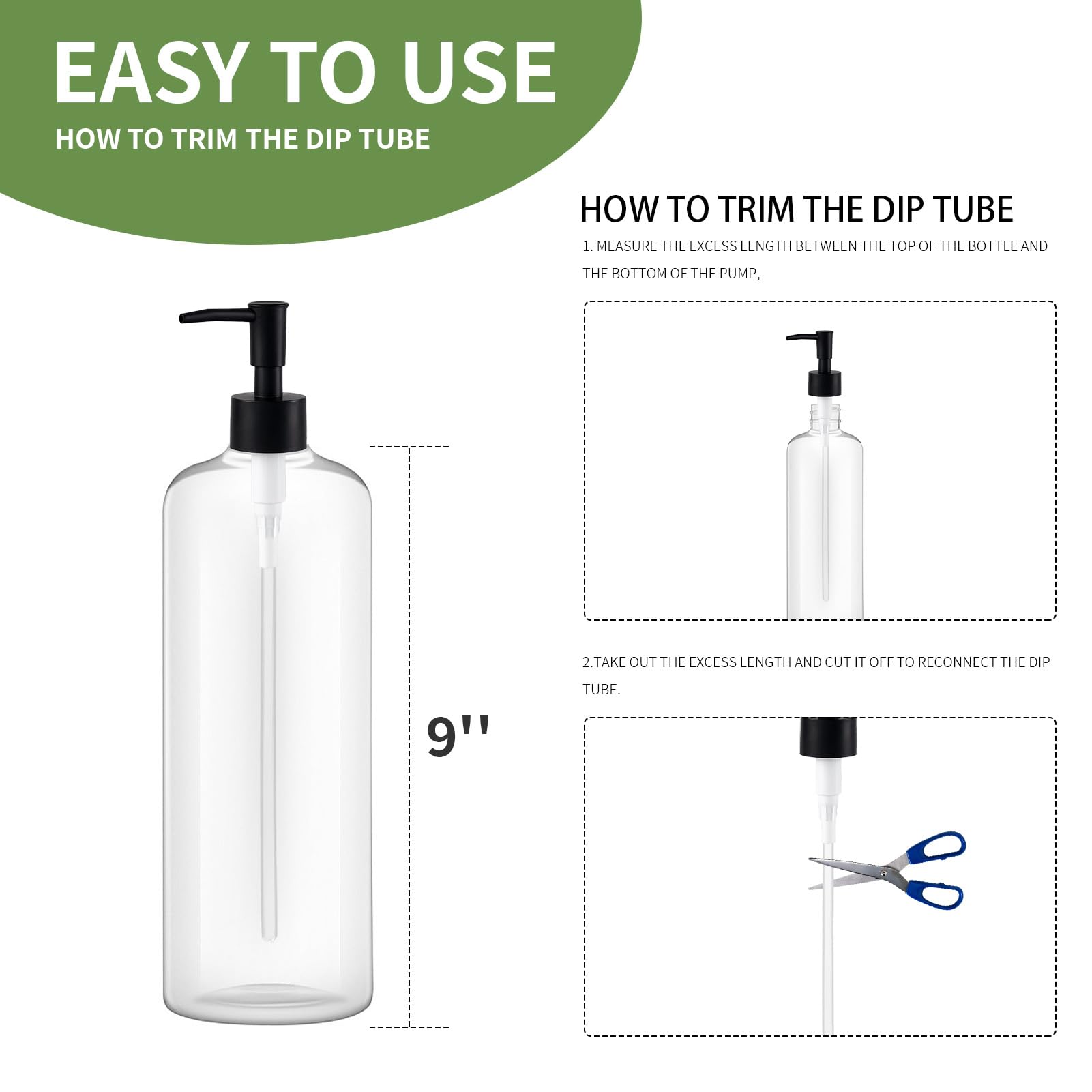 2Pack Pumps Lotion Soap Dispenser Replacement Pump For Your Liquid Soap, Lotion Or Dish Soap Refill Dispenser Kitchen Bathroom W