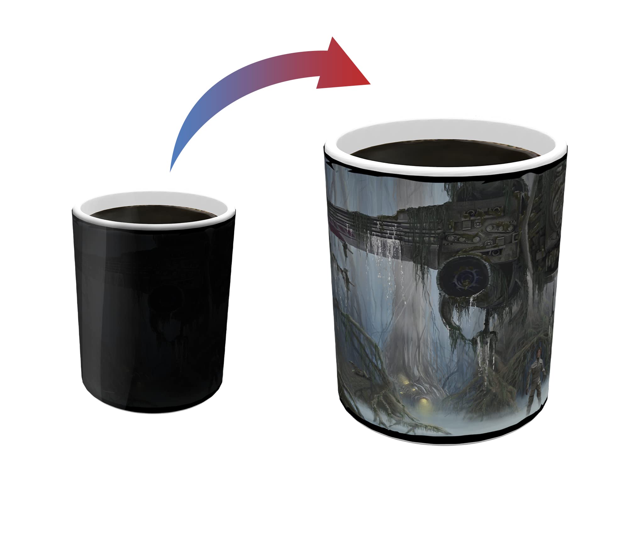 Morphing Mugs Star Wars - Luke Skywalker -Yoda - R2-D2 - Do. Or Do Not. There Is No Try - Thomas Kinkade Studios - One 16 Oz Hea
