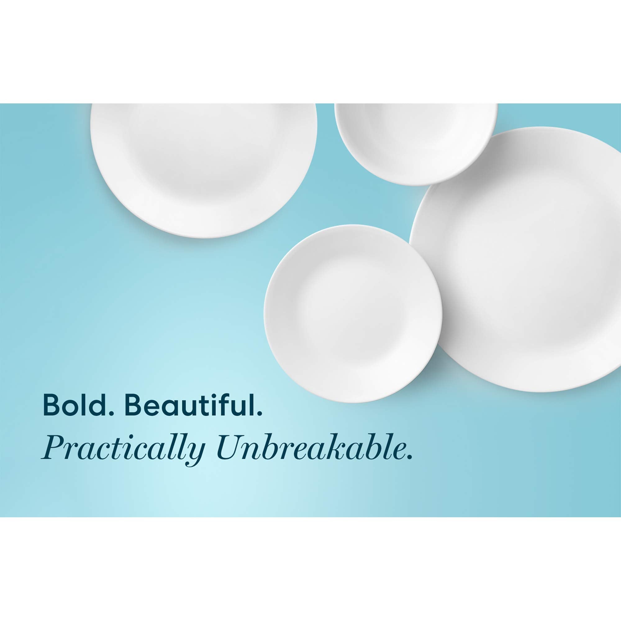 Corelle Vitrelle 38-Piece Service for 12 Dinnerware Set, Triple Layer Glass and Chip Resistant, Lightweight Round Plates and Bow