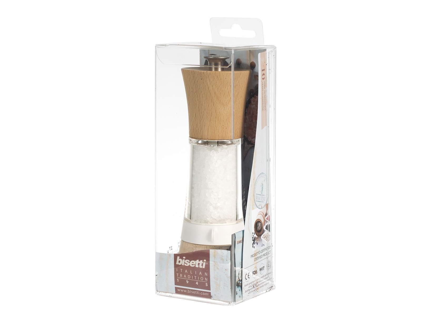 Bisetti Pisa 7.8 Inch Salt Mill With Select Grinding Technology