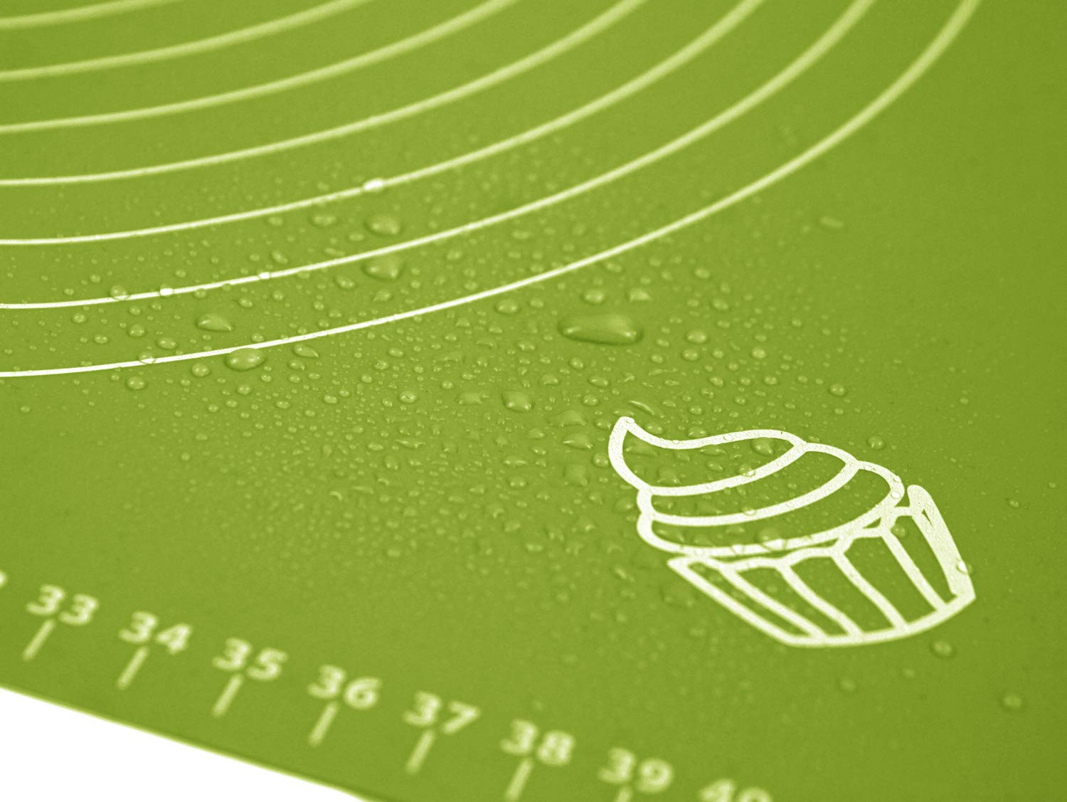 Silicone Baking Mat For Pastry Rolling Dough With Measurements, 19.7'' X 15.7'' Bpa Free Non Stick And Non Slip Green Table Shee