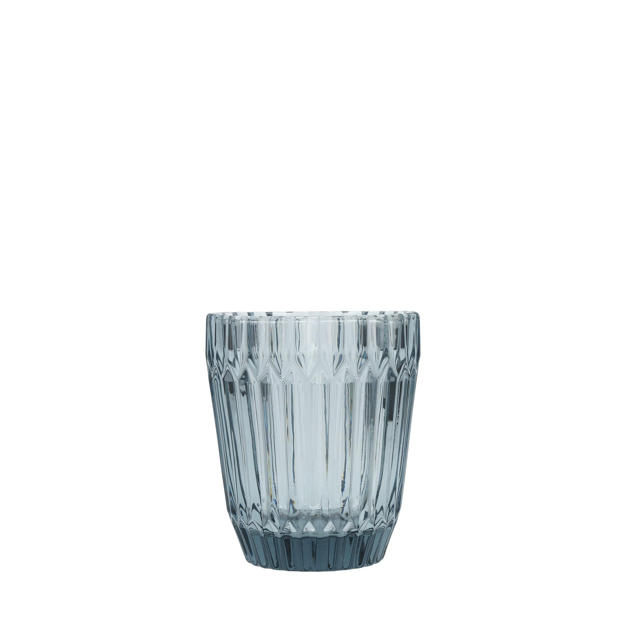 Fortessa Archie Glass Drinkware, Double Old Fashioned (Set of 6), 12.5 Ounce, Dusk Gray