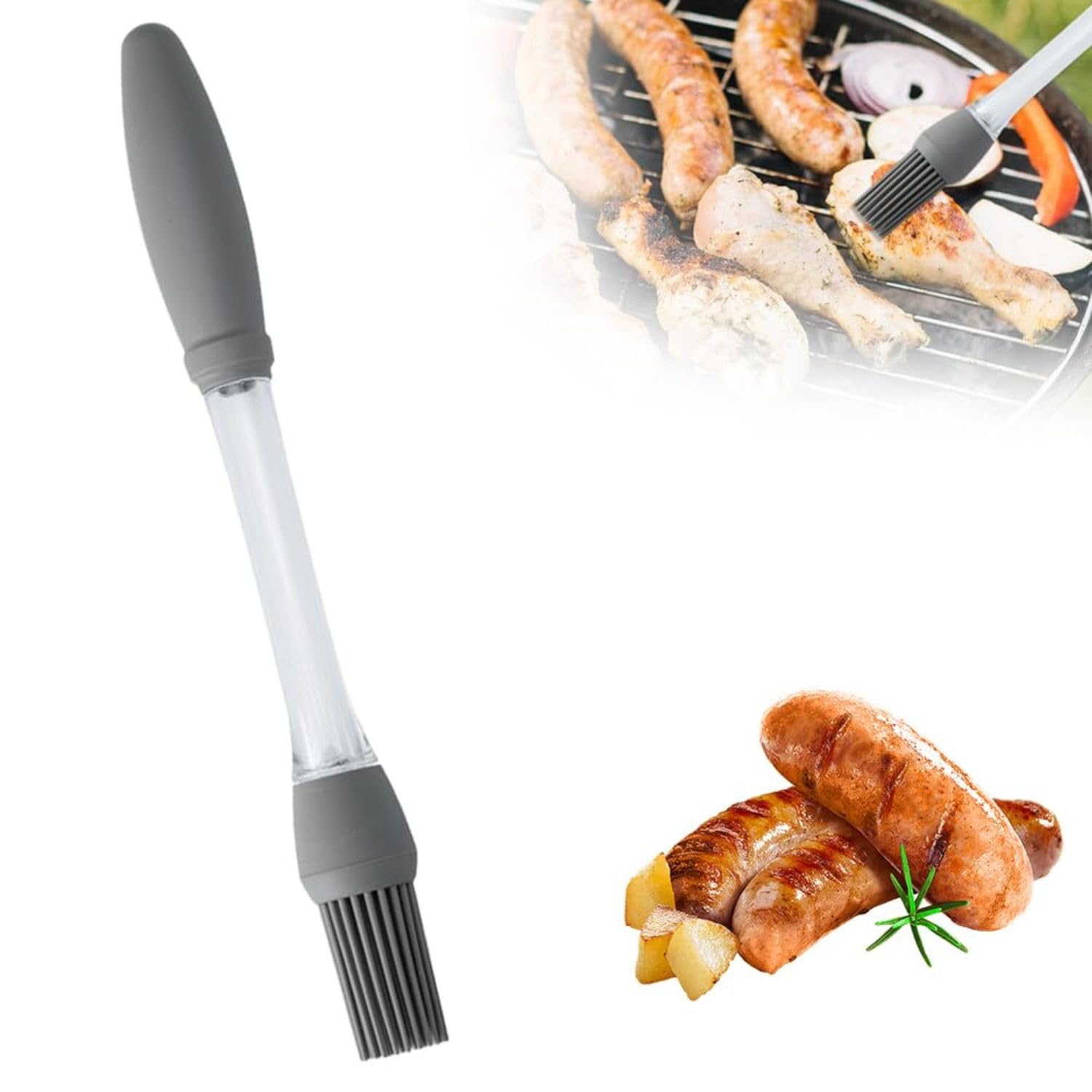 Lovelyduo Silicone Basting Brush Food Grade Heat Resistant Oil & Butter Spreader For Bbq Grill Baking Cooking Dosa Uttapam, Dish