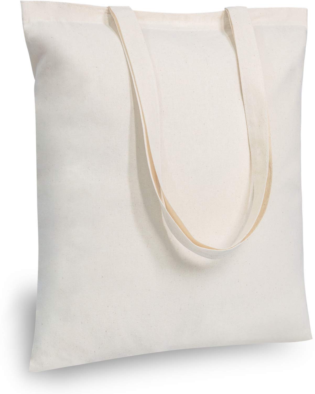TOPDesign 48-Pack Economical 16x15 Cotton Tote Bags, Lightweight Medium Reusable Grocery Shopping Cloth Bags, Suitable for DIY, 