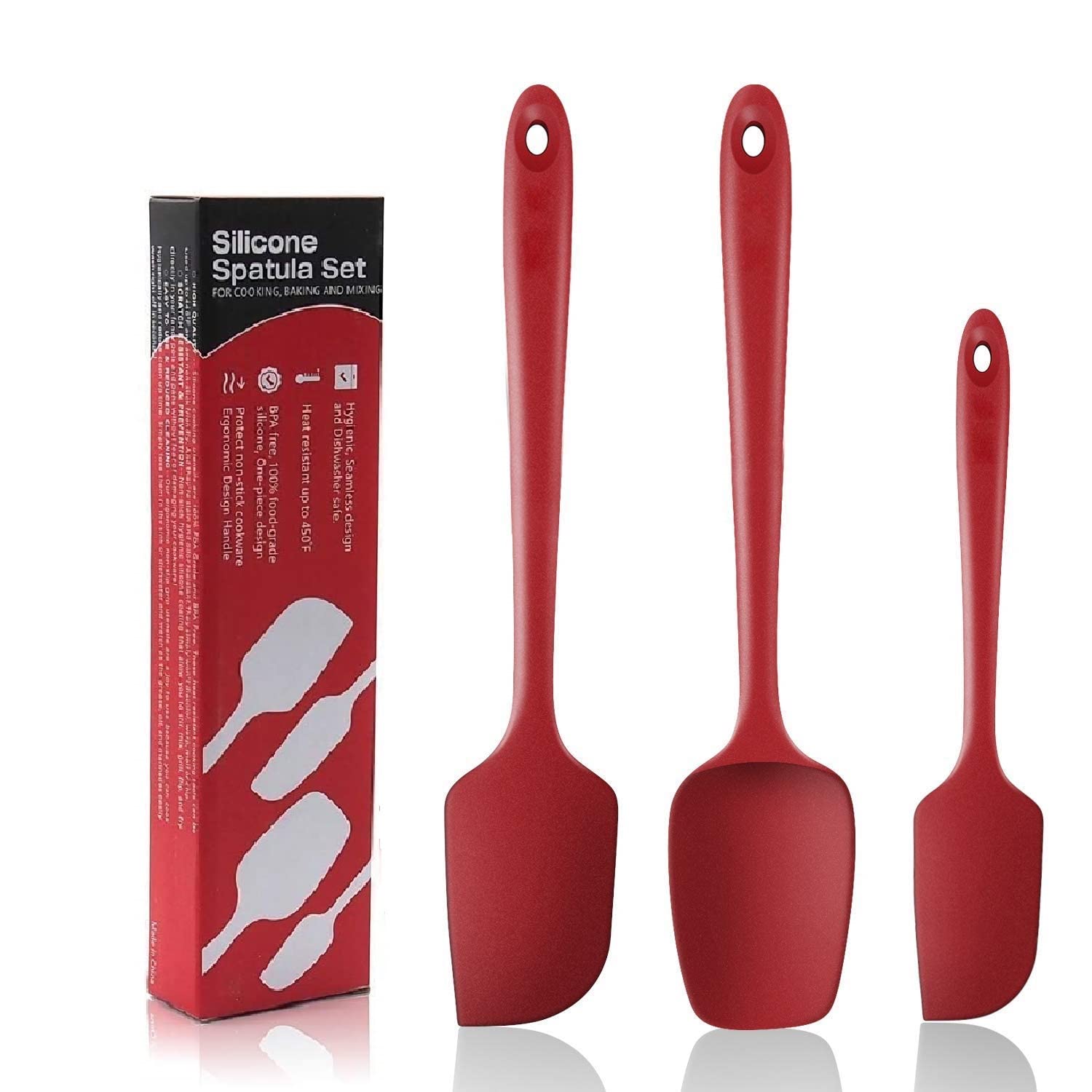 Taskhouse Silicone Spatula Set 600F Heat Resistant NonStick Rubber Spatulas For Cooking, Baking & Mixing Flexible Kitchen Utens