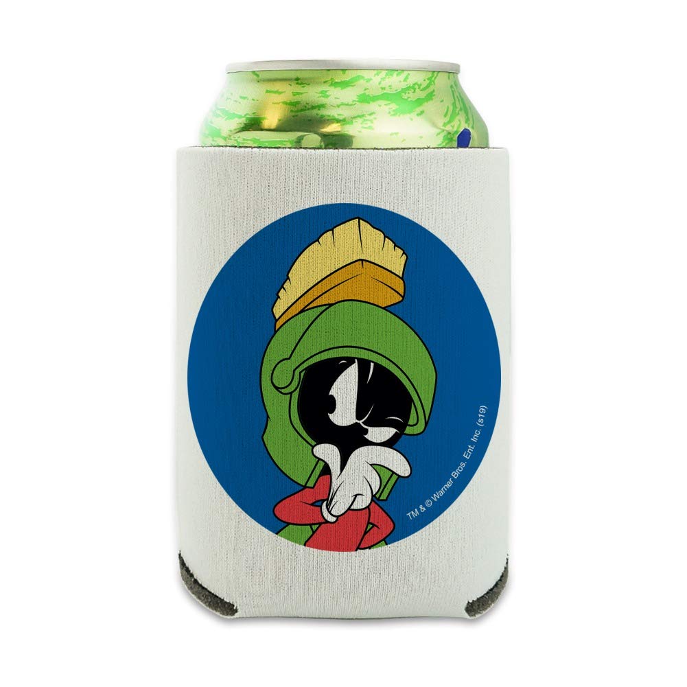 Looney Tunes Marvin The Martian Can Cooler - Drink Sleeve Hugger Collapsible Insulator - Beverage Insulated Holder