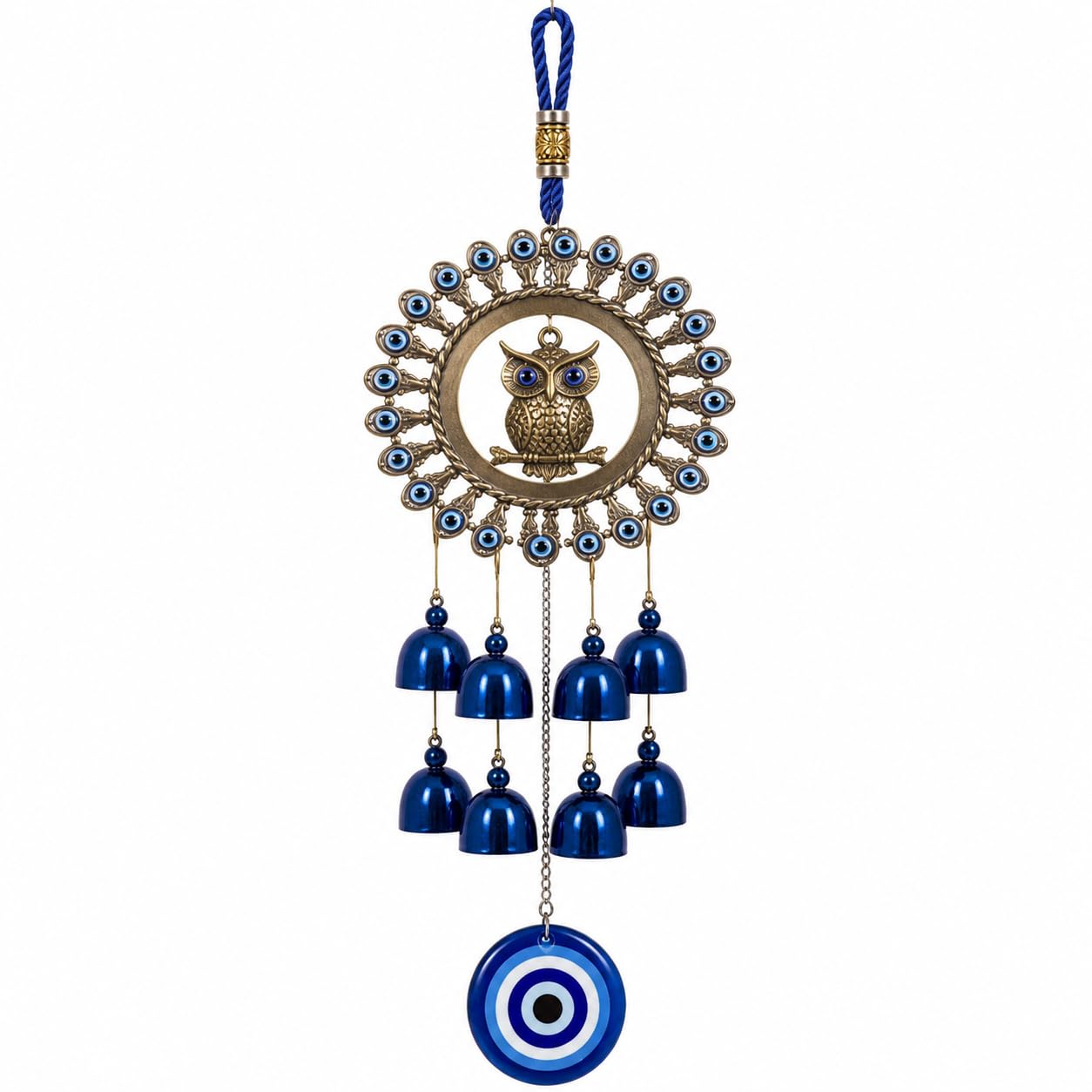 Shreekart Ventures Evil Eye Wind Chime Hanging For Home Decor | Positive Energy & Protection Decorative Hanging | Evil Eye Wall 