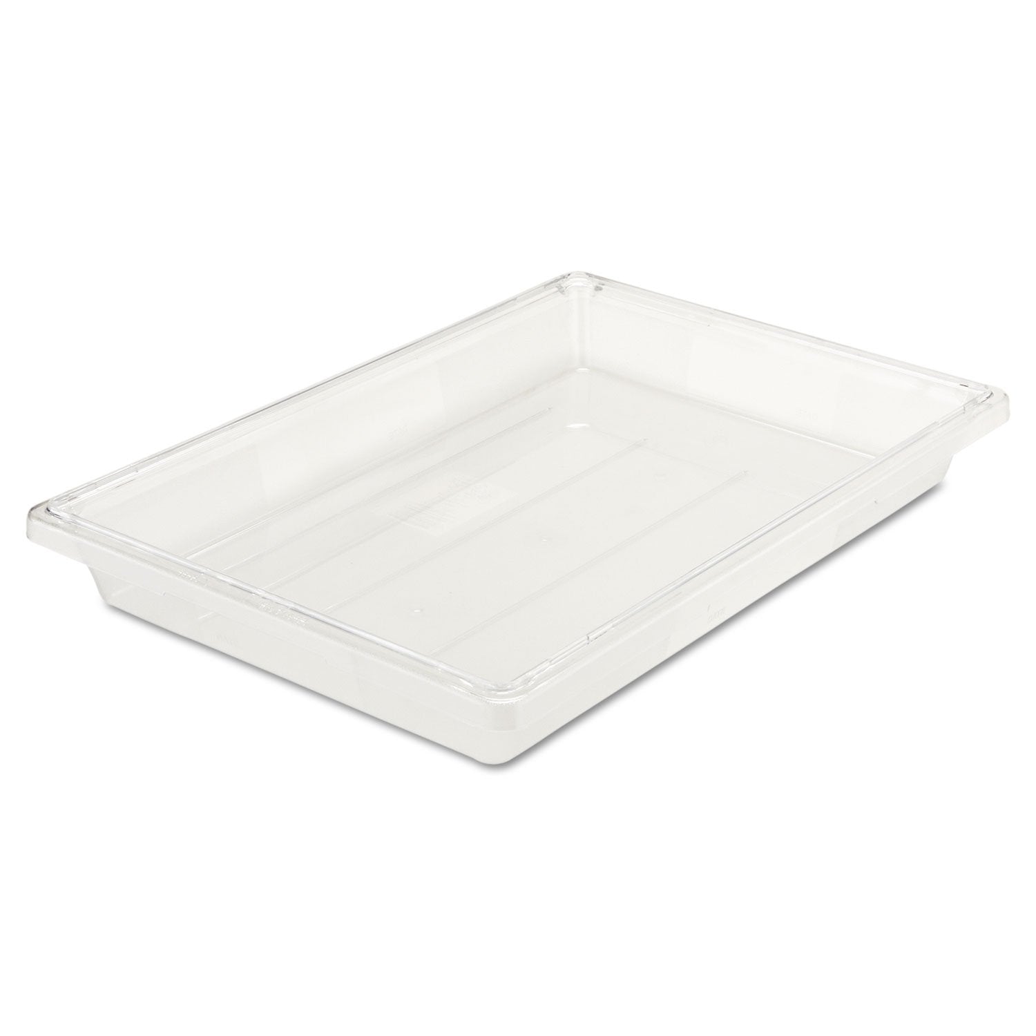 Rubbermaid Commercial Food/Tote Boxes, 5Gal, 26W X 18D X 3 1/2H, Clear