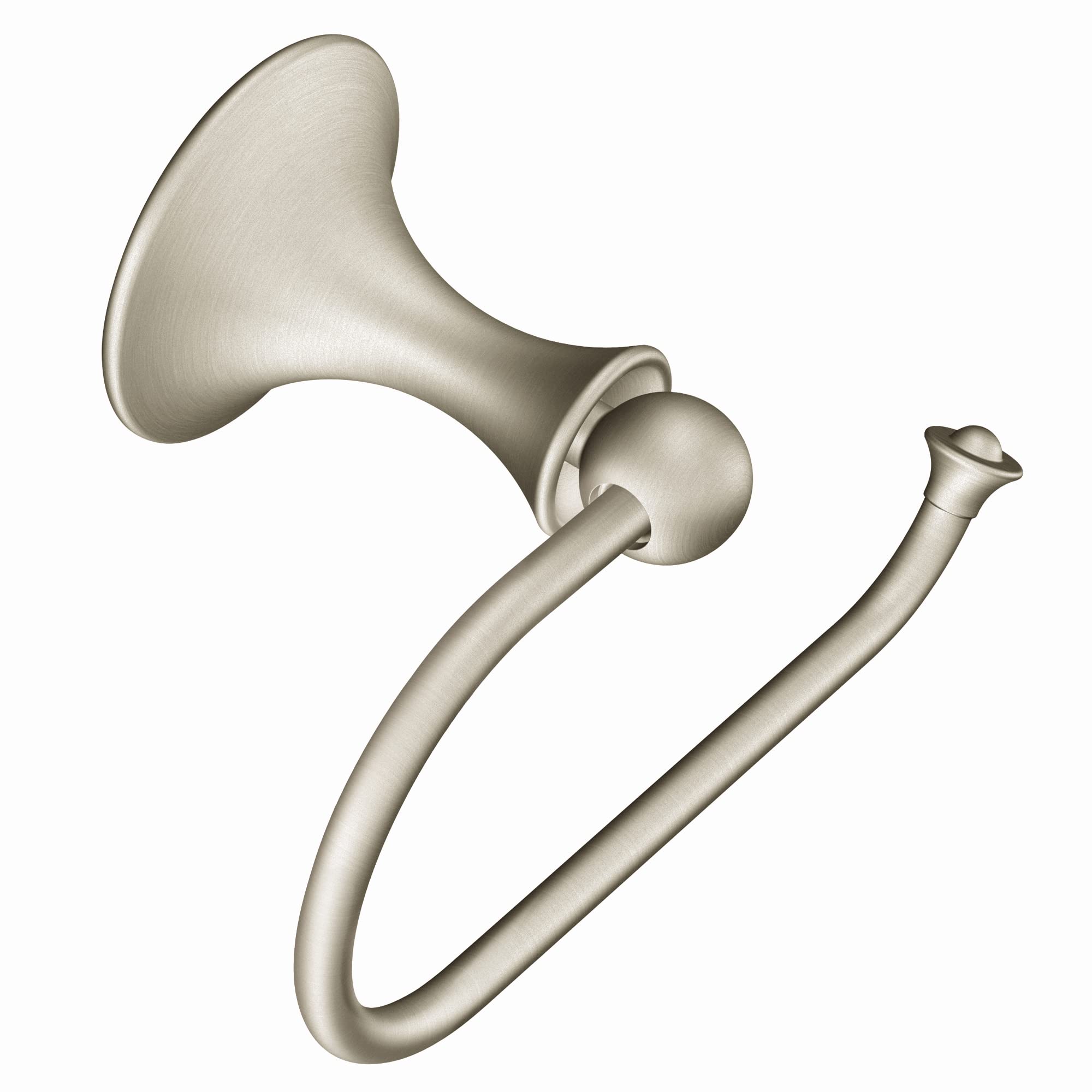 Moen Dn7708Bn Lounge Collection Single Post European Toilet Paper Holder With Hardware, Spot Resist Brushed Nickel