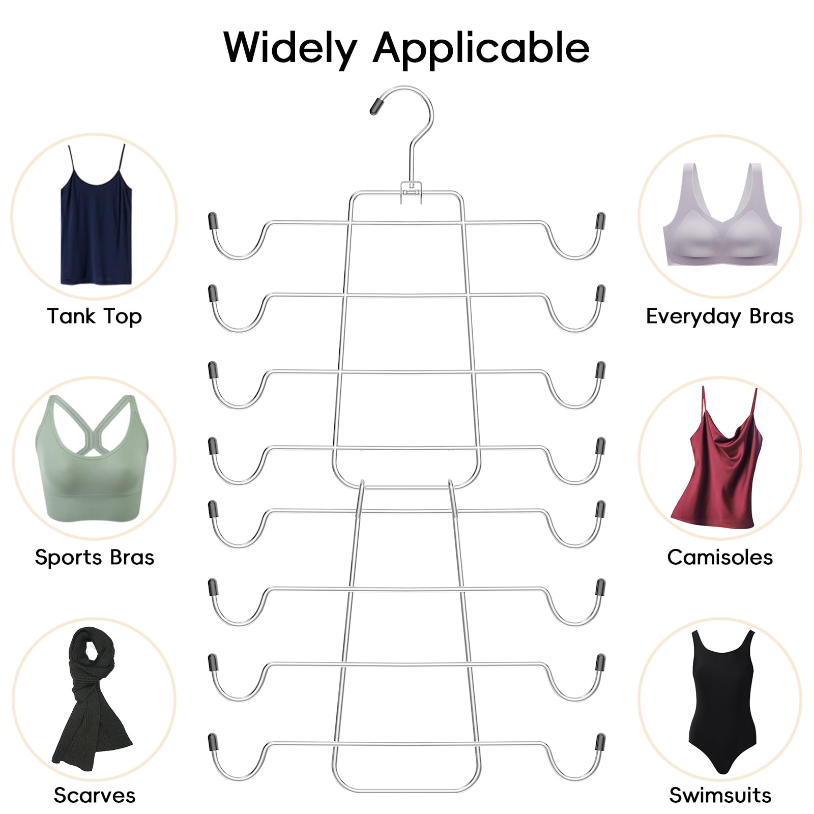 Tomcare 2 Pack Tank Top Hanger Sport Bras Organizer And 2 Pack Leggings Organizers Metal Yoga Pants Hangers With 20 Clips Space