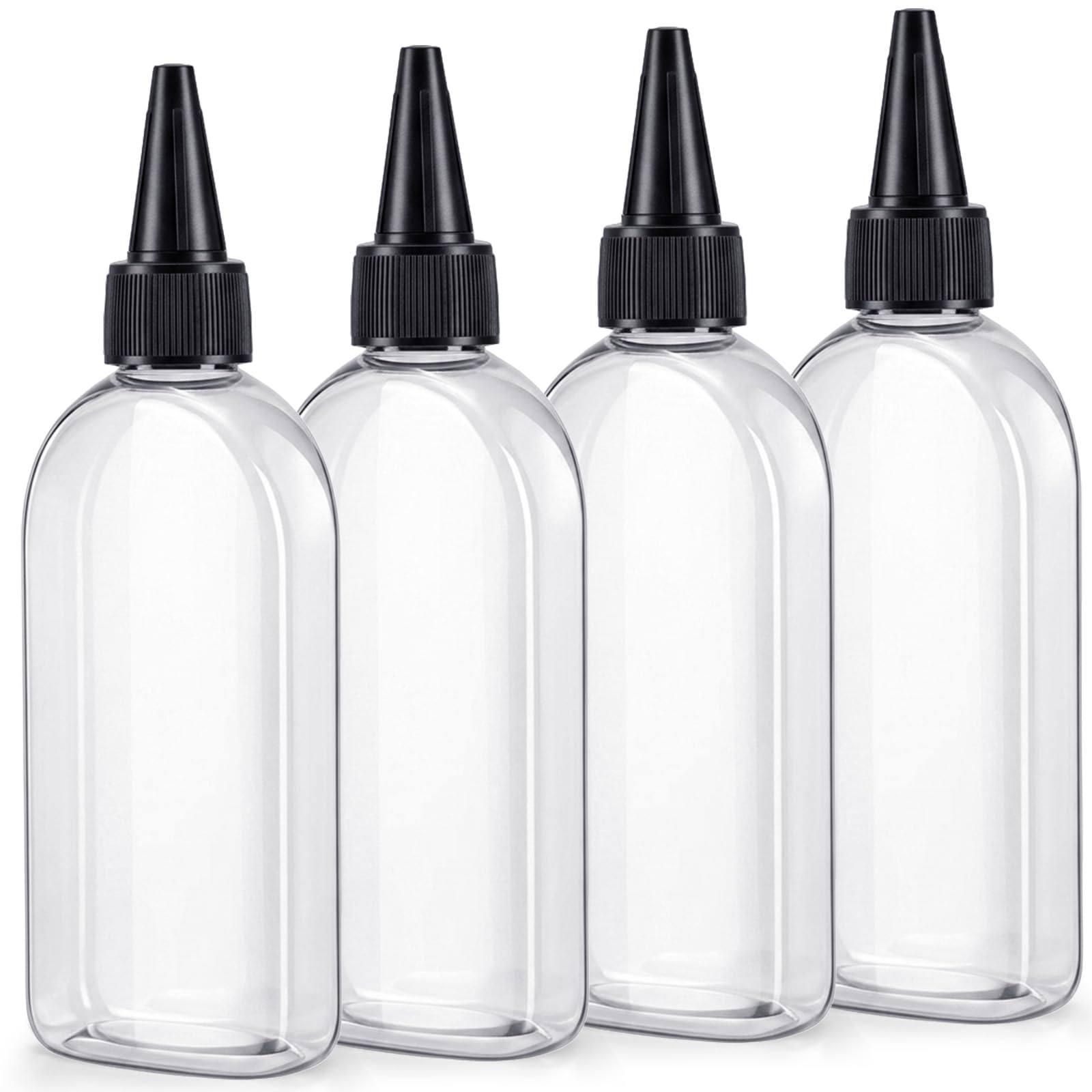 4 pcs Clear Plastic Squeeze Bottles 100ml/3.4oz Empty Paint Bottles